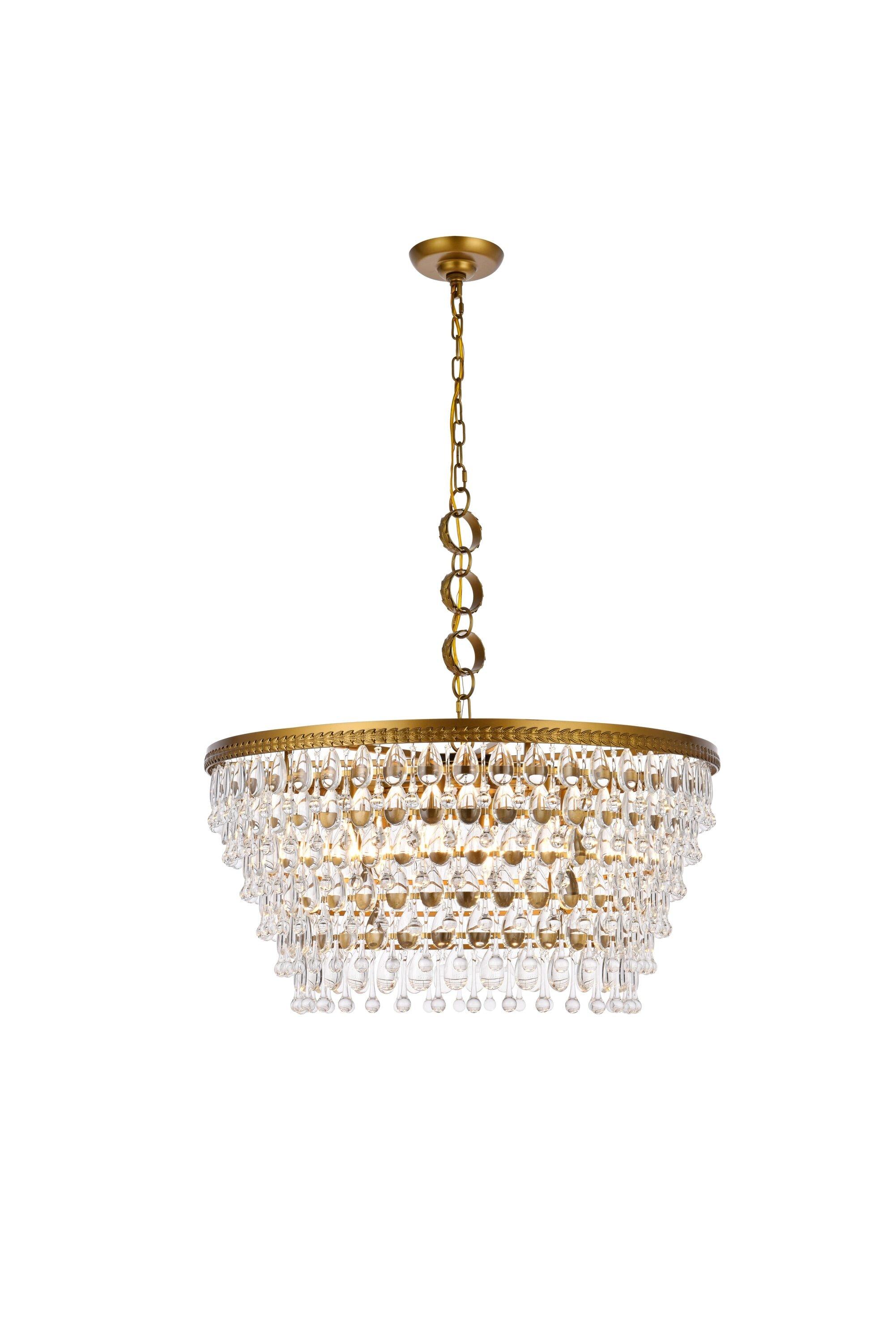 Elegant Lighting Nordic 6 - Light Chandelier in  Brass
