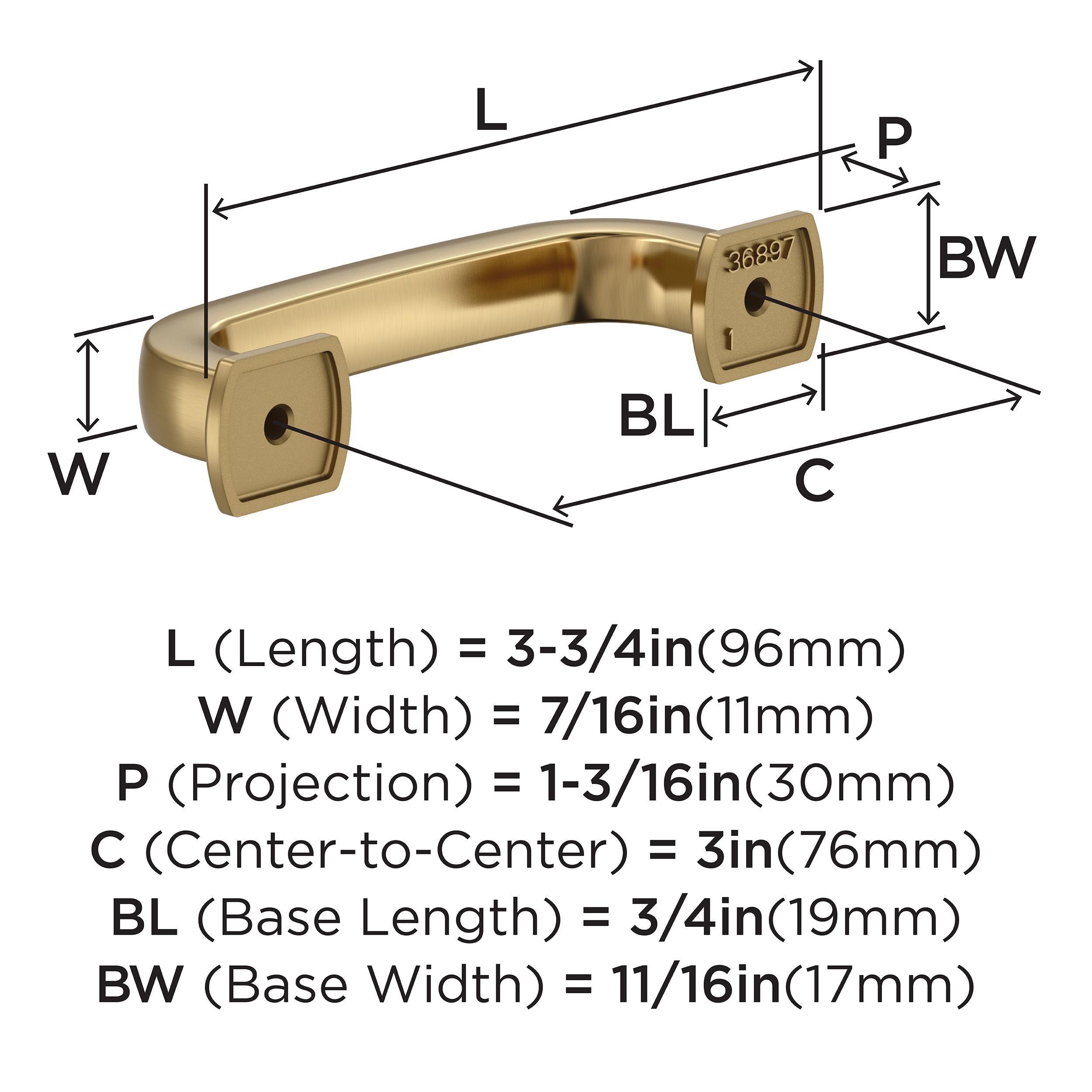 Amerock Surpass 3 inch (76mm) Center-to-Center Champagne Bronze Cabinet Pull