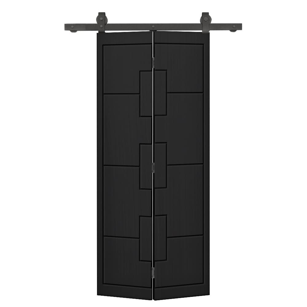 Calhome Modern Bi-Fold Barn Door with Sliding Hardware Kit