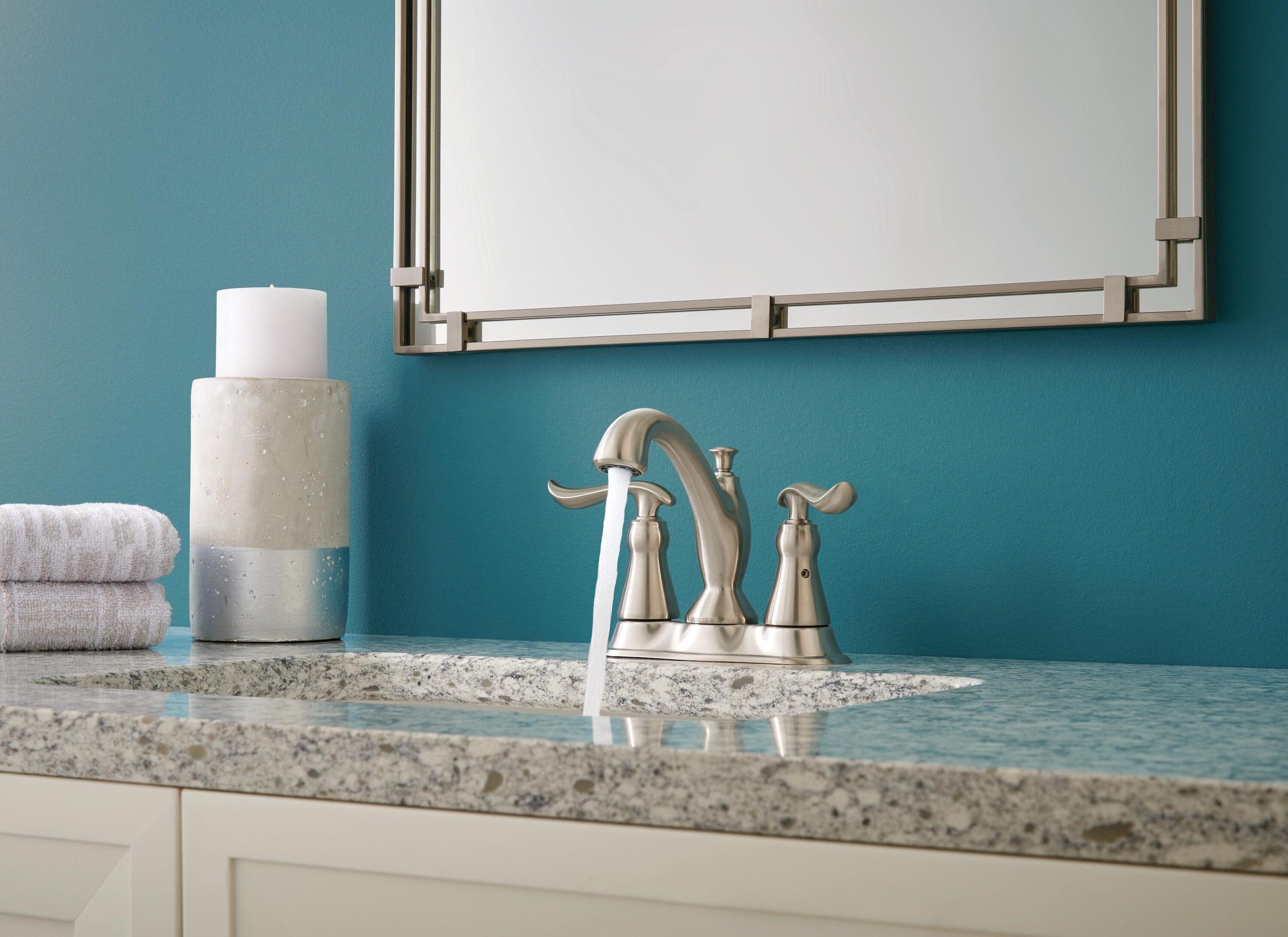 Linden Centerset Bathroom Faucet with Drain Assembly, 2-handle Bathroom Sink Faucet