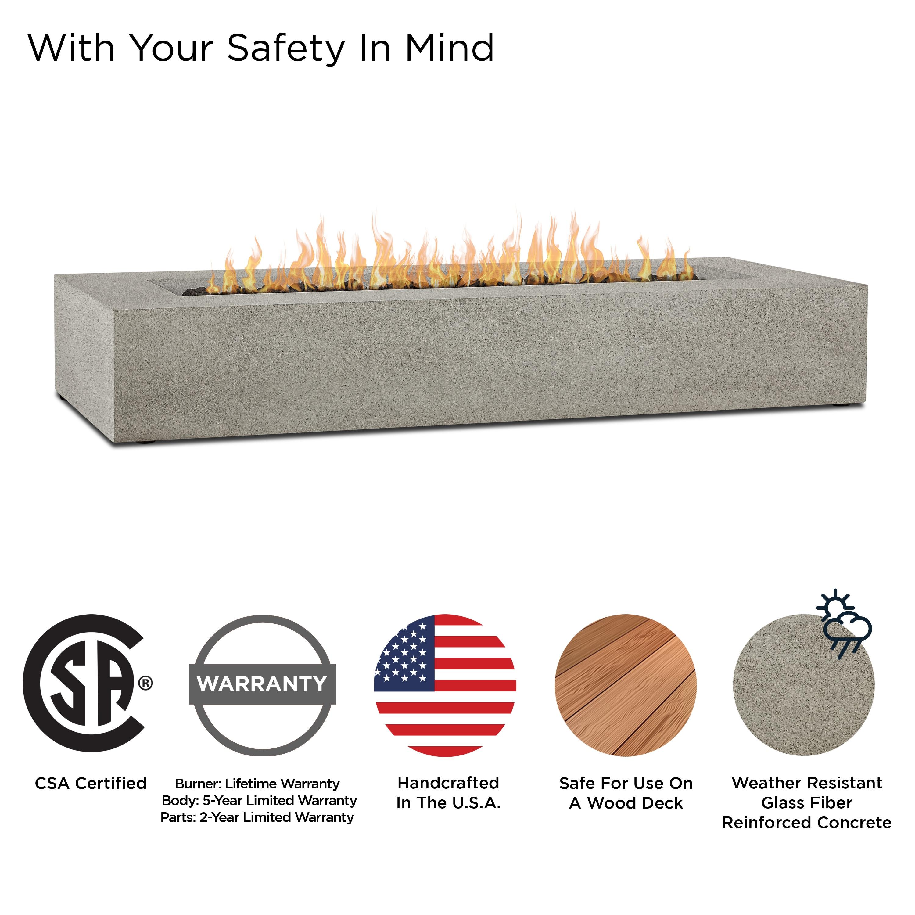 Magnus Fire Table - Flint / Long Rectangle