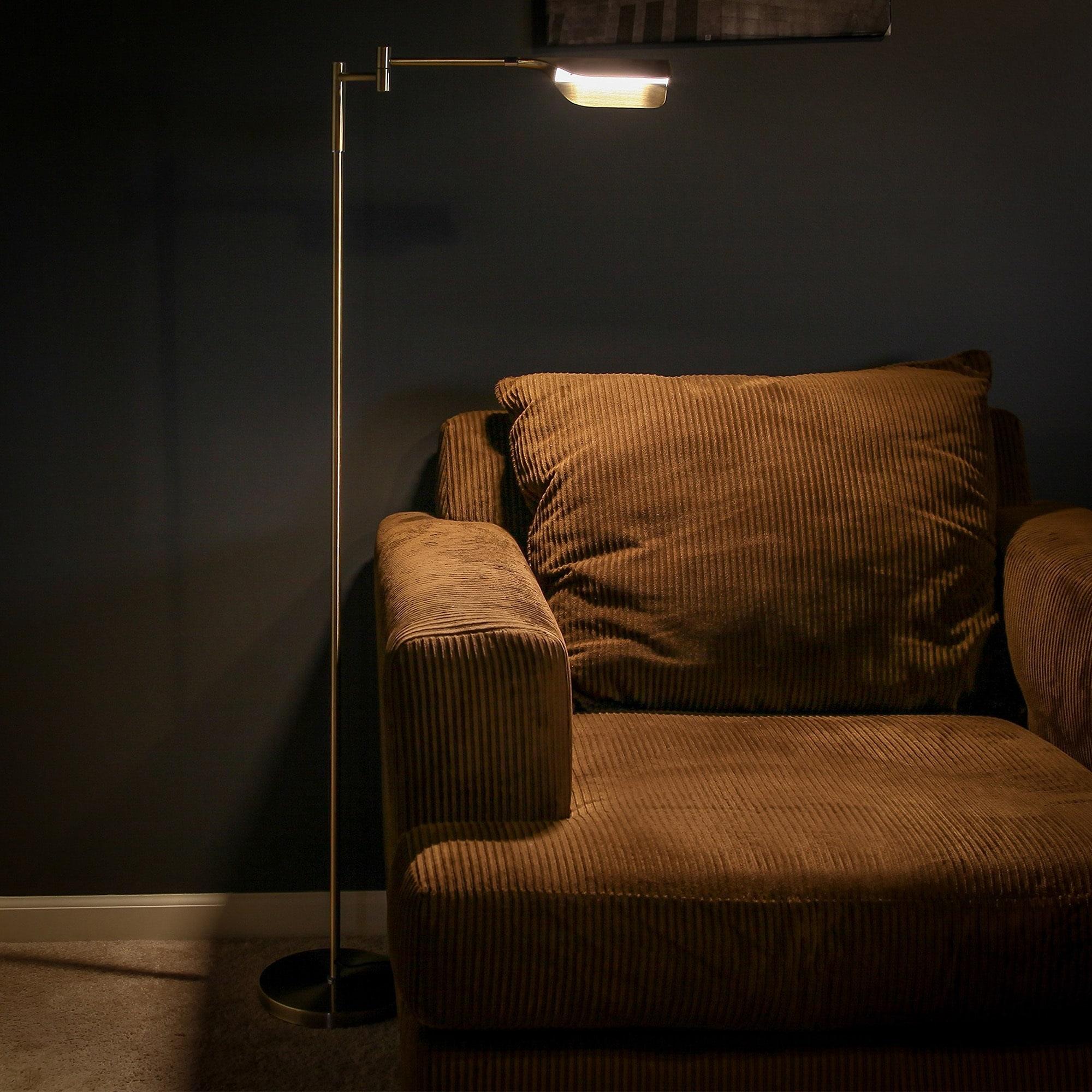 Leaf 53 in. Industrial LED Pharmacy Floor Lamp with Metal Shade and 3-Way Dimming
