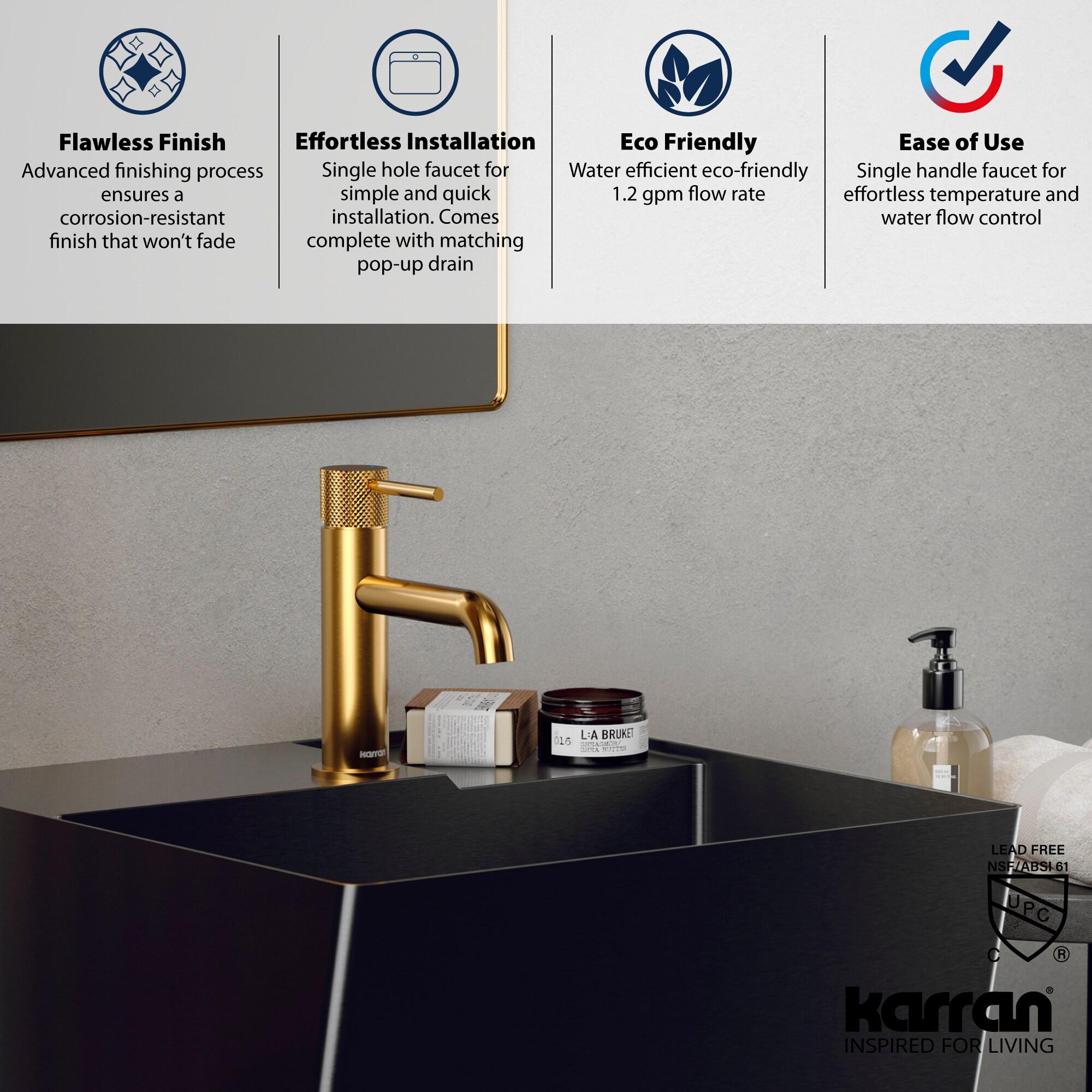 Tryst Single-Hole Single-handle Bathroom Faucet with Drain Assembly