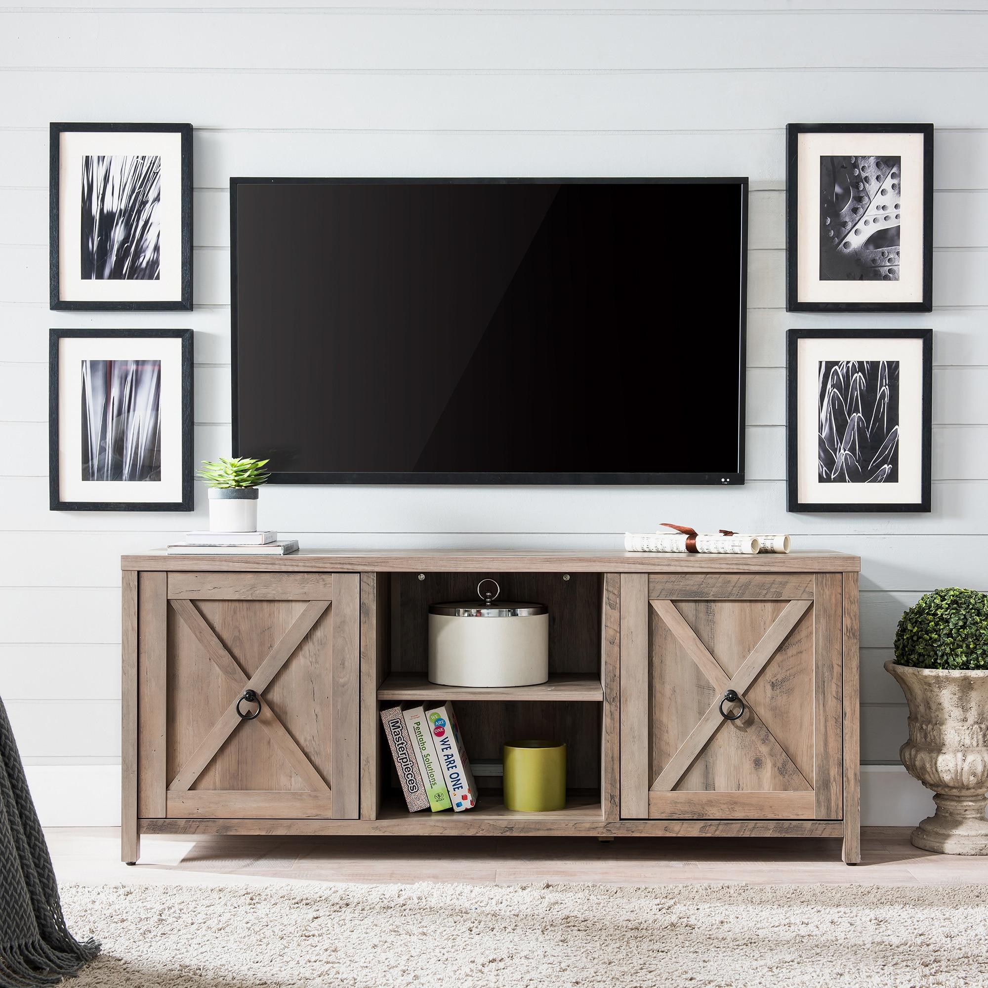 Evelyn&Zoe Granger Rectangular TV Stand for TV's up to 65", Gray Oak