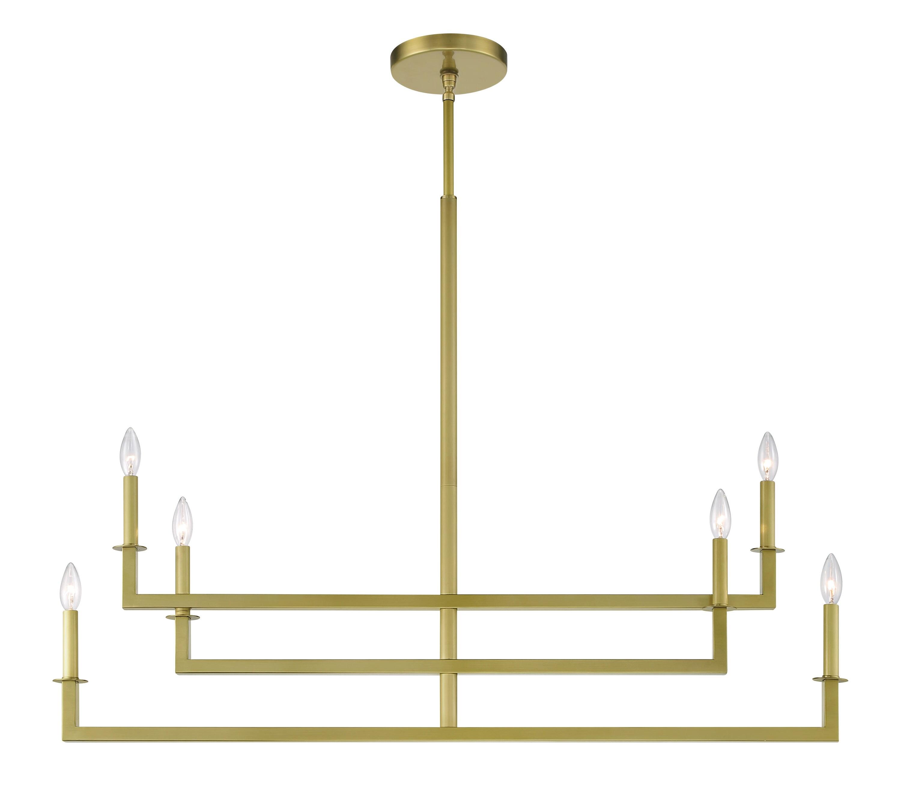 Dante 6 - Light Dimmable Square / Rectangle Chandelier