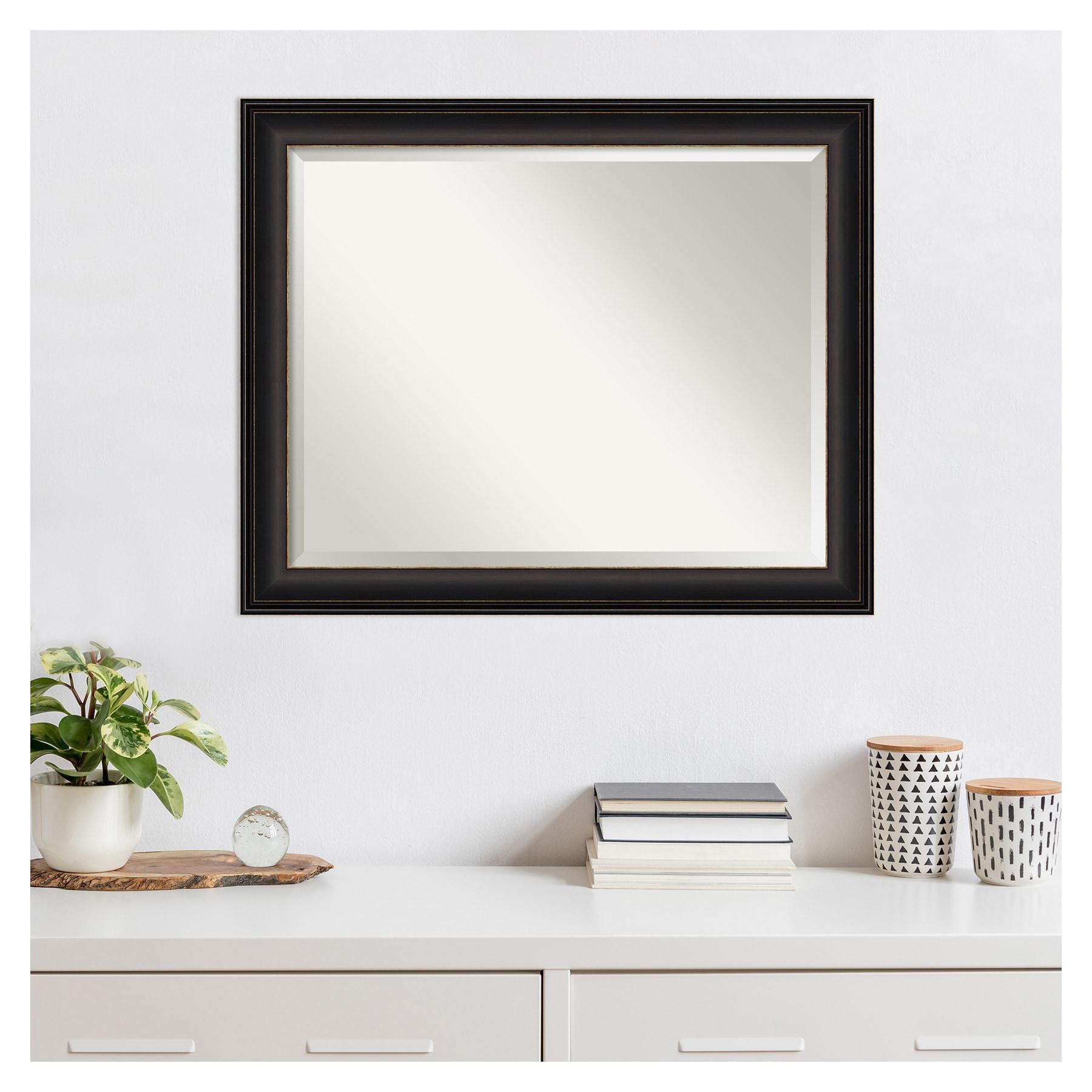 32" x 26" Trio Framed Wall Mirror Oil Rubbed Bronze - Amanti Art: Beveled, No Assembly Required