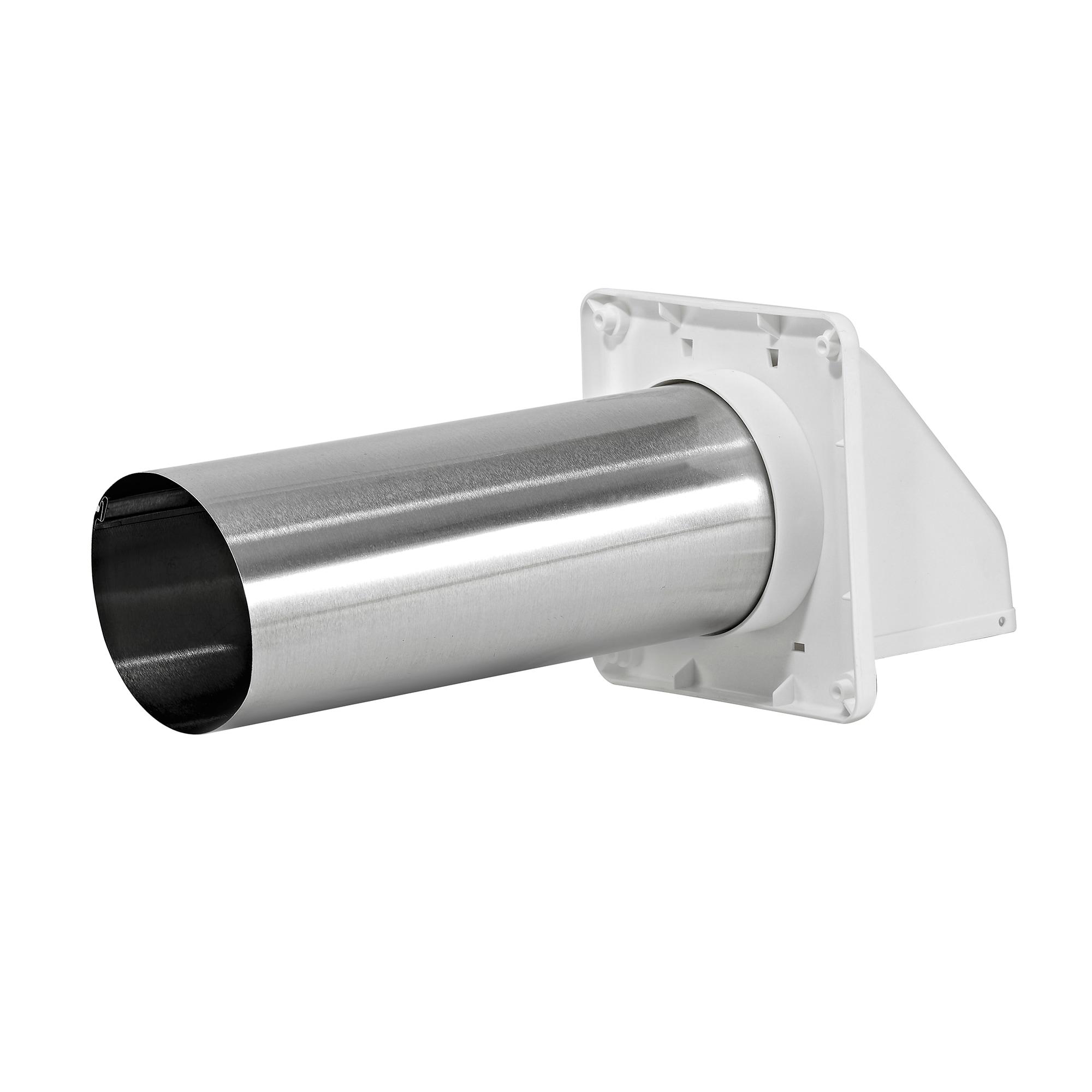 Lambro 4 In. White Plastic Wall Exhaust Hood Vent 224WS