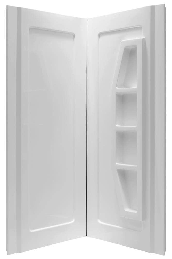 Gradient White Acrylic 74" Two Panel Shower Wall