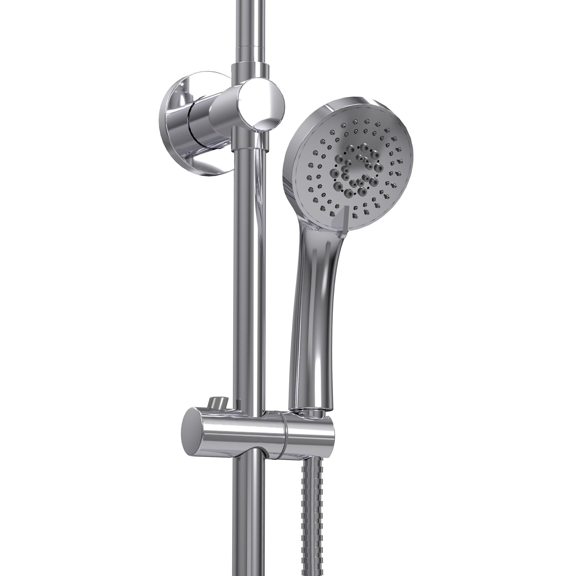 SeaBreeze II 8-in Rain Showerhead Shower System with Multi-function Handshower Adjustable Slide Bar and Mixing Valve 1.8 GPM