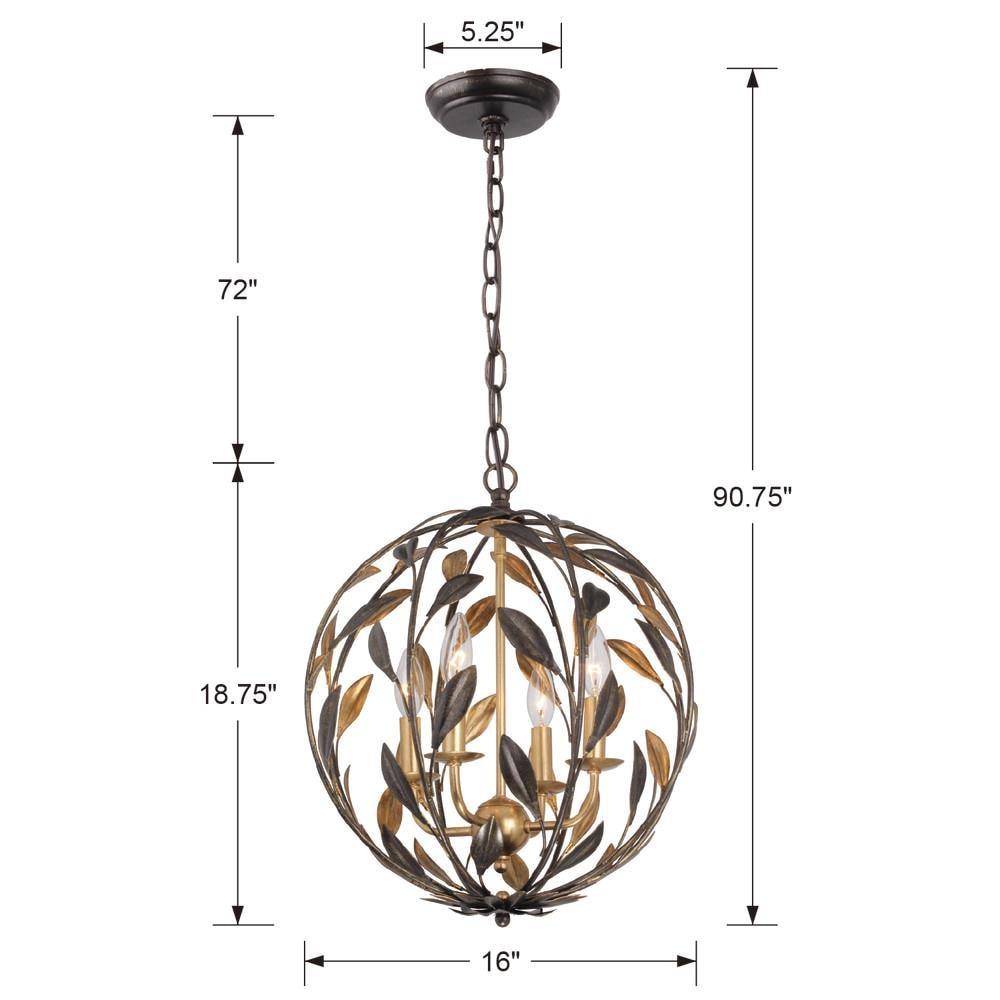 Crystorama Lighting - Four Light Mini Chandelier - Broche - 4 Light Chandelier