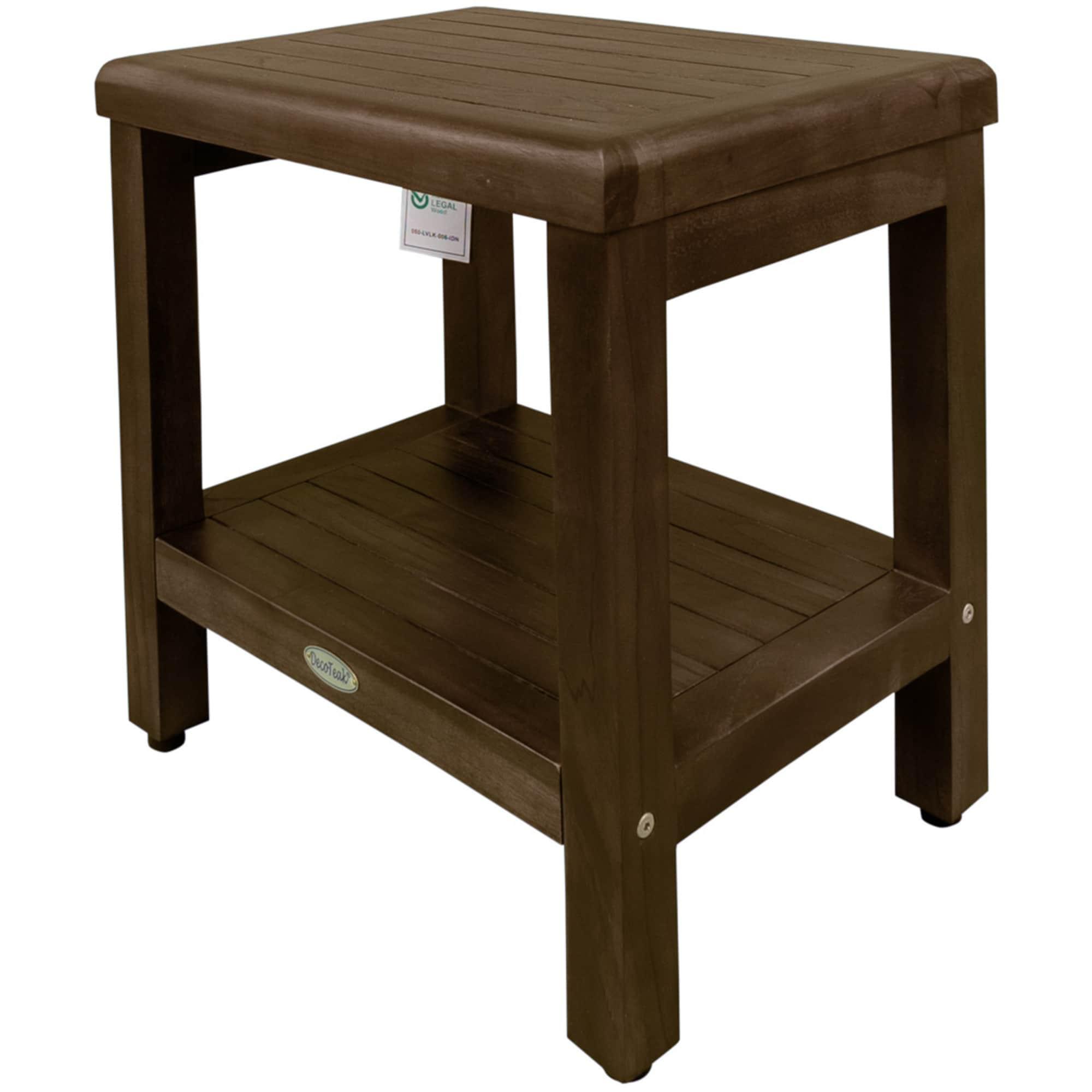 Decoteak Eleganto, Teak Shower Bench, Teak Wood Shower Bench, Teak Shower Bench, Teak Shower Stool