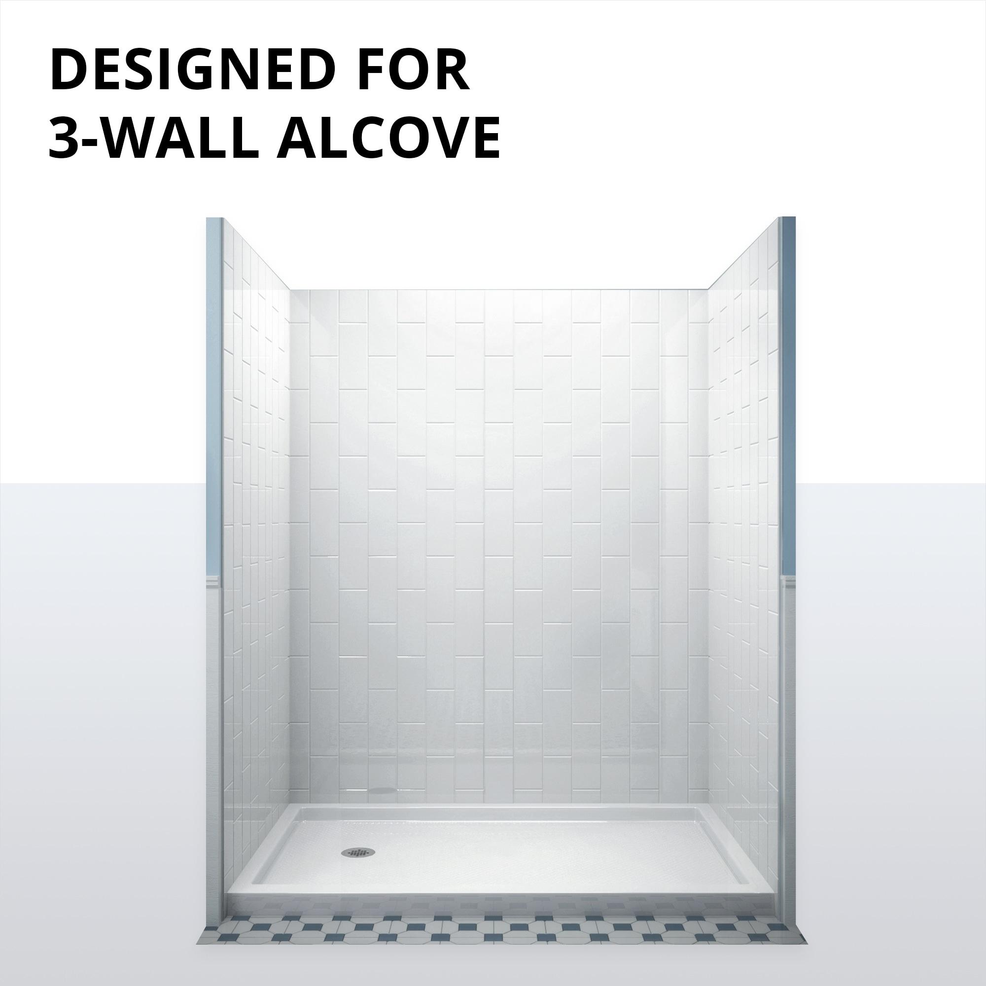 Biscuit Rectangular Acrylic Single Threshold Shower Base