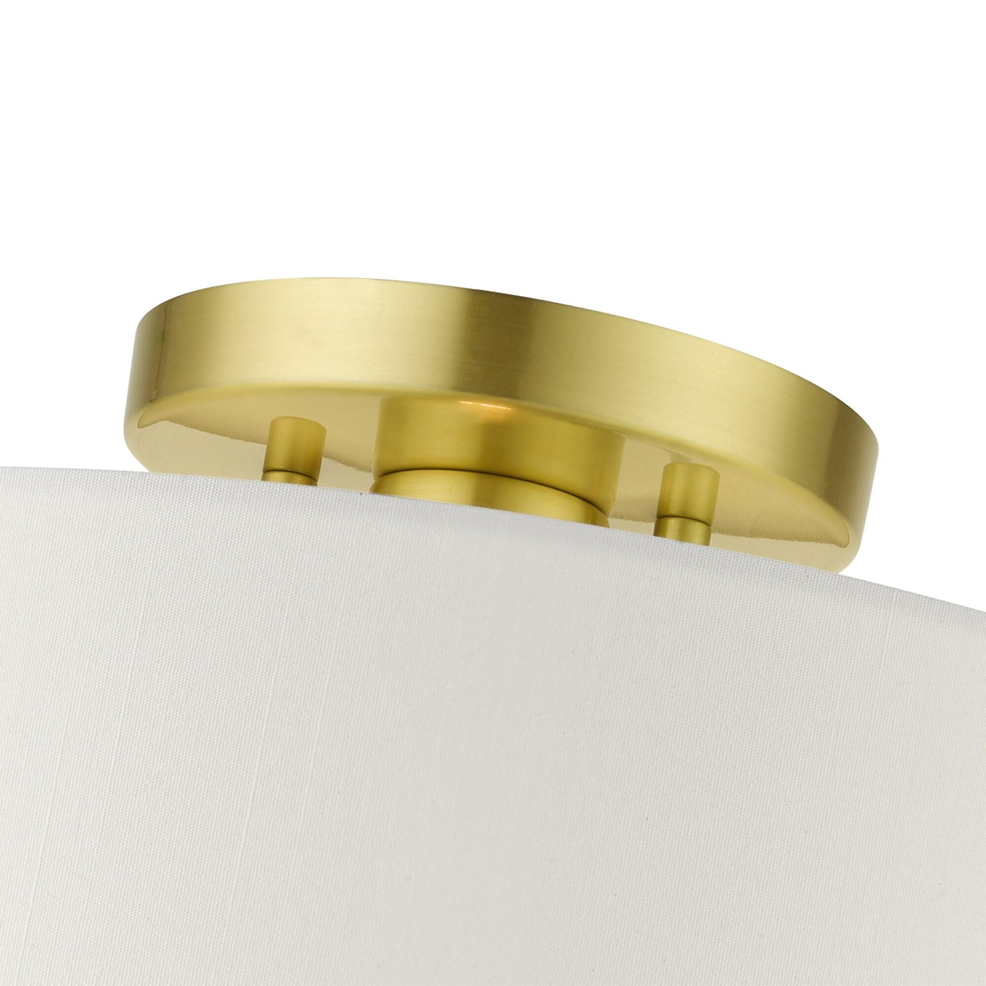 Livex Lighting Meridian 1 - Light Semi-Flush Mount in  Satin Brass