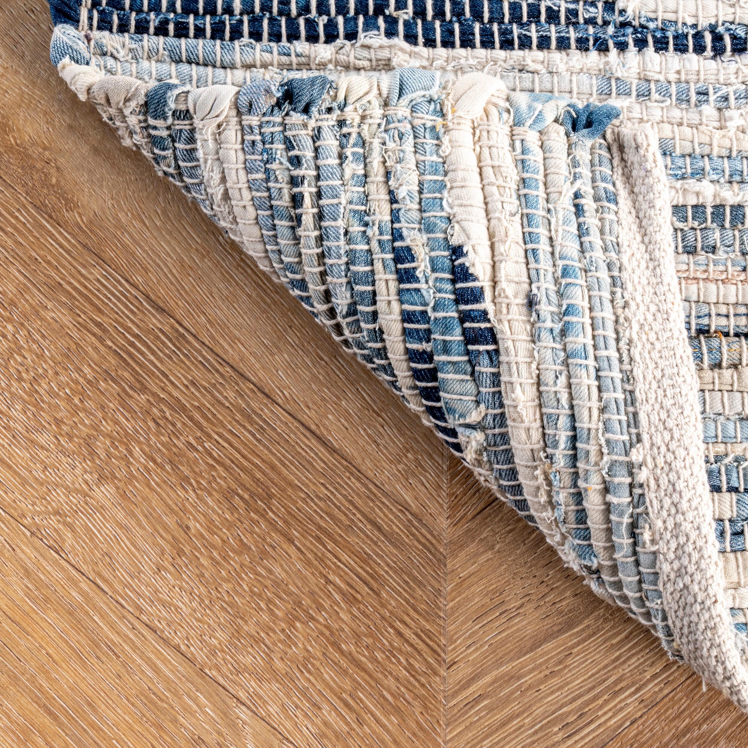Nuloom Maile Cotton Kitchen Runner Indoor Area Rug - Hallway, Entryway, 2' 6" x 8', Blue