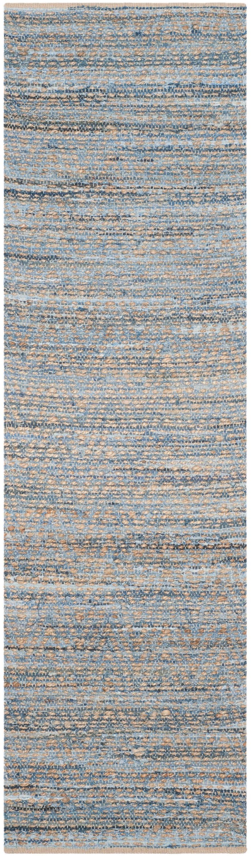 Cape Cod CAP350 Hand Woven Runner Rug - Natural/Blue - 2'3"x10' - Safavieh.