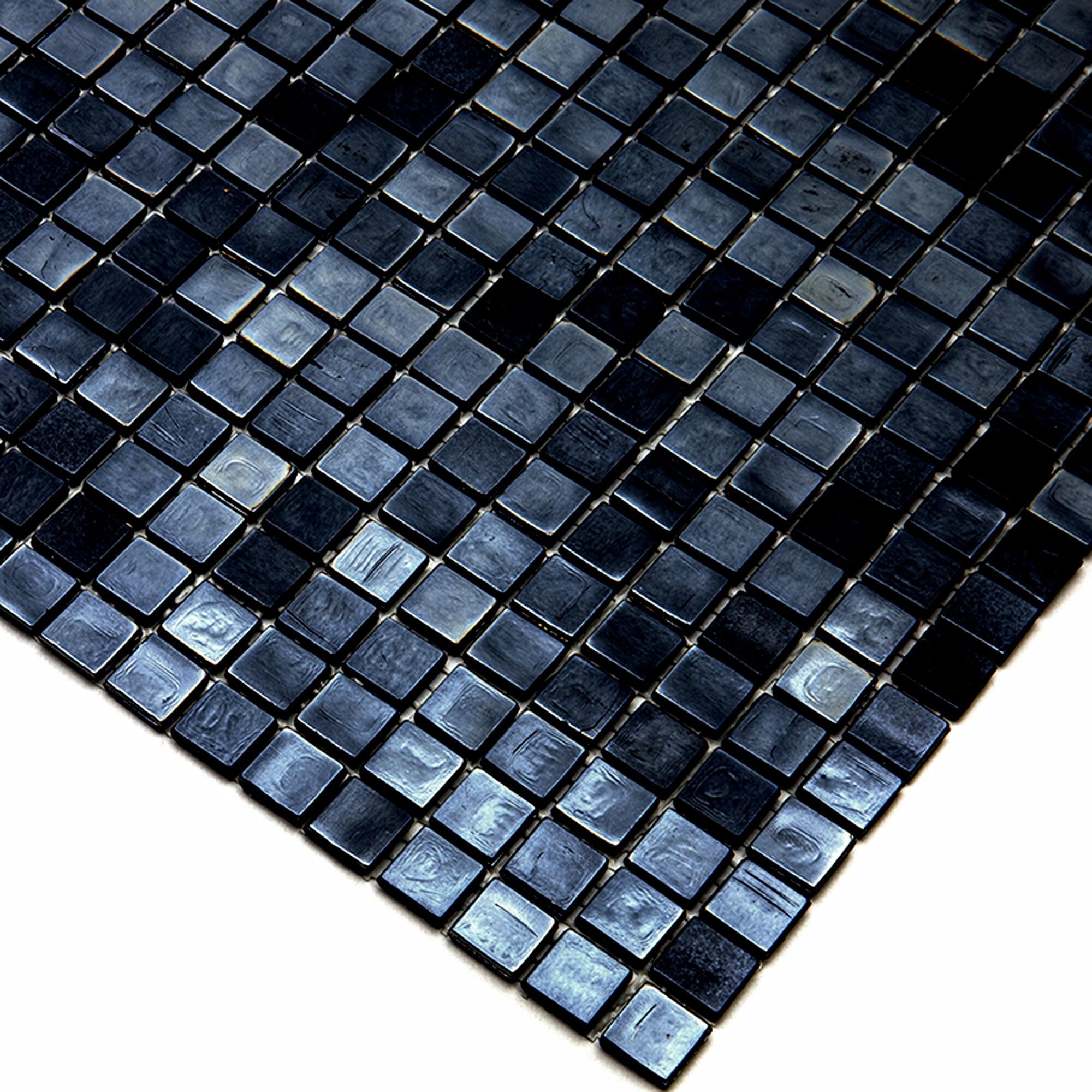 Skosh 0.6" x 0.6" Glass Grid Mosaic Wall & Floor Tile