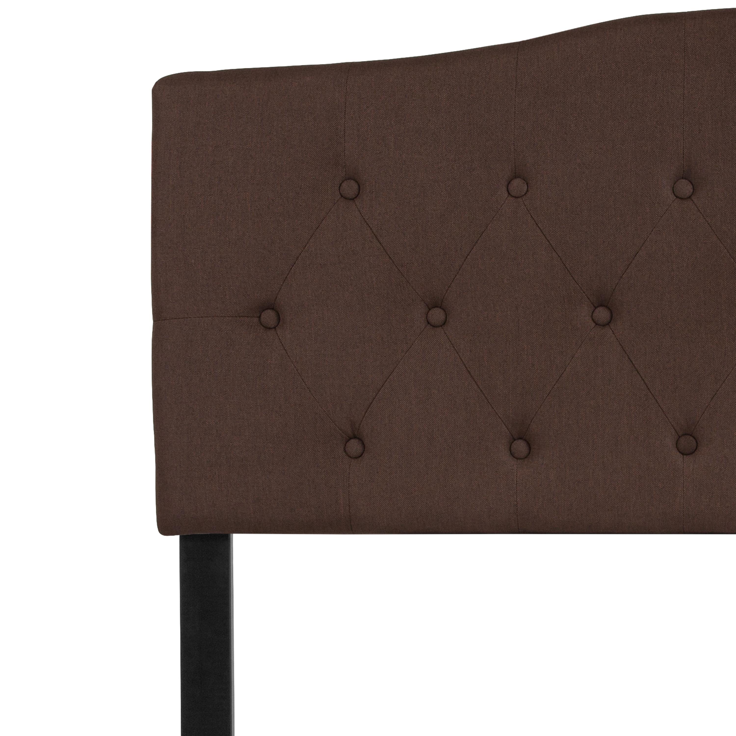Flash Furniture Cambridge Tufted Upholstered Full Size Headboard in Dark Brown Fabric