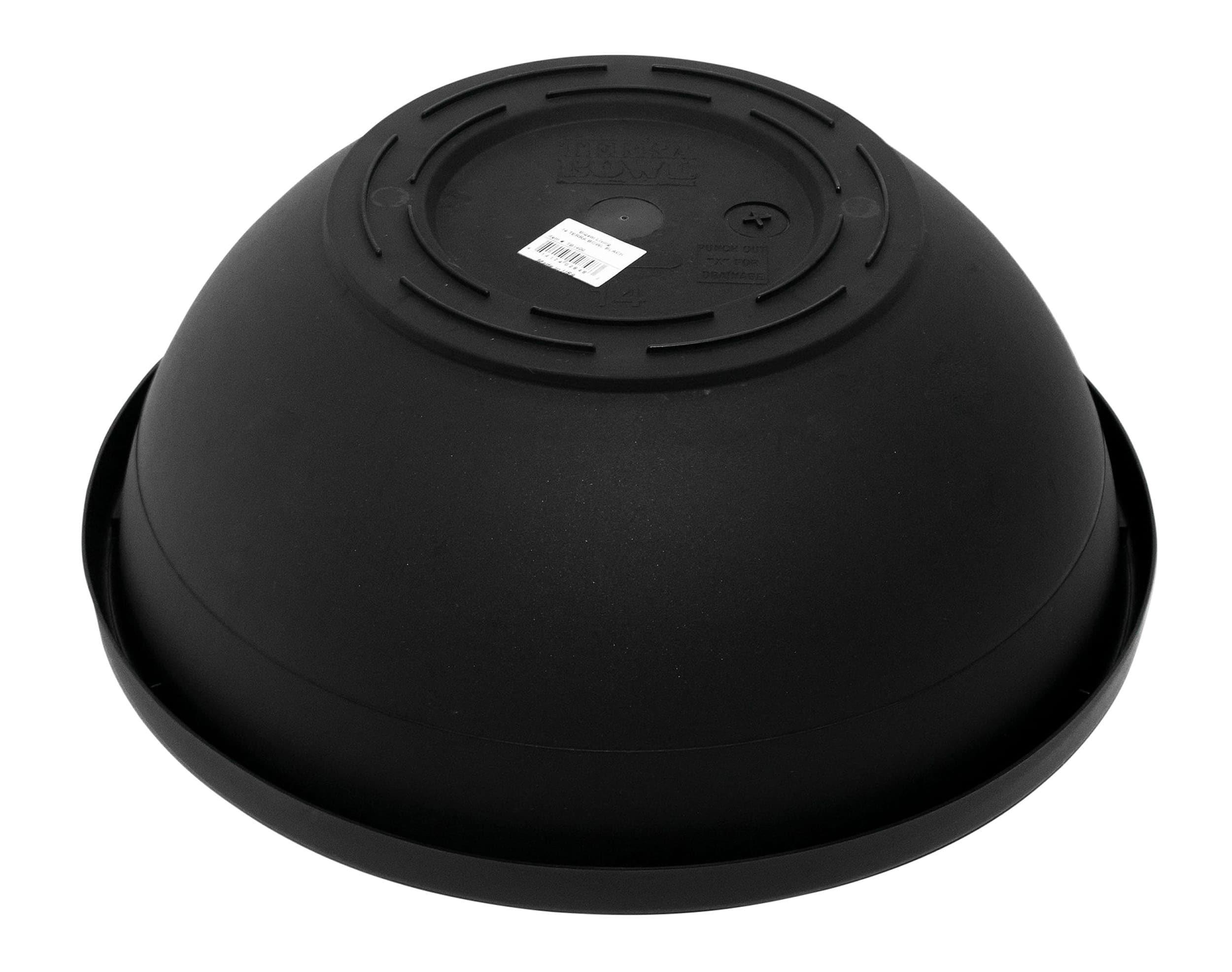 Bloem 14-in Terra Round Resin Planter Bowl - Black