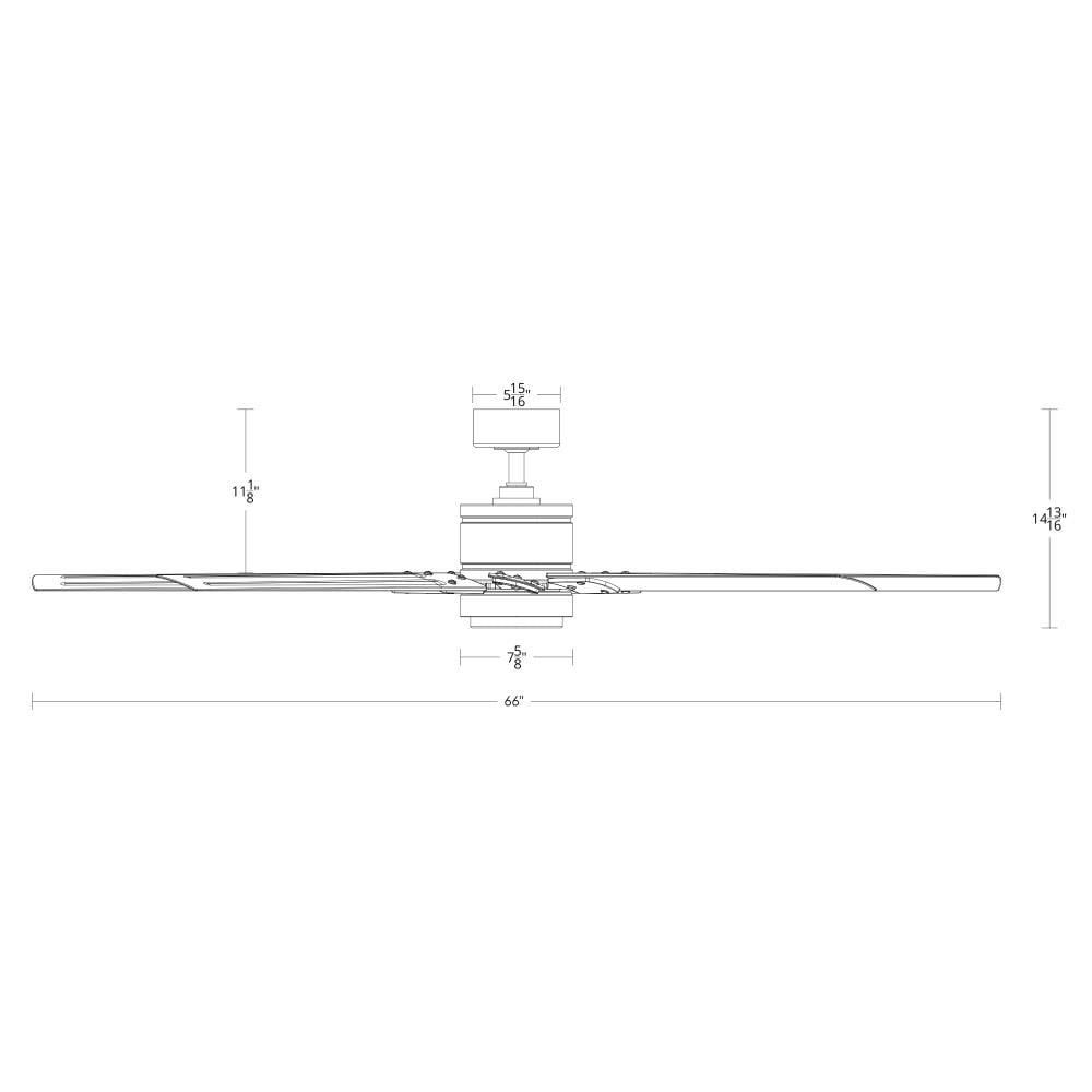 Modern Forms Renegade 8 - Blade Outdoor / Indoor Smart Ceiling Fan with Remote Control and LED Light Kit Included