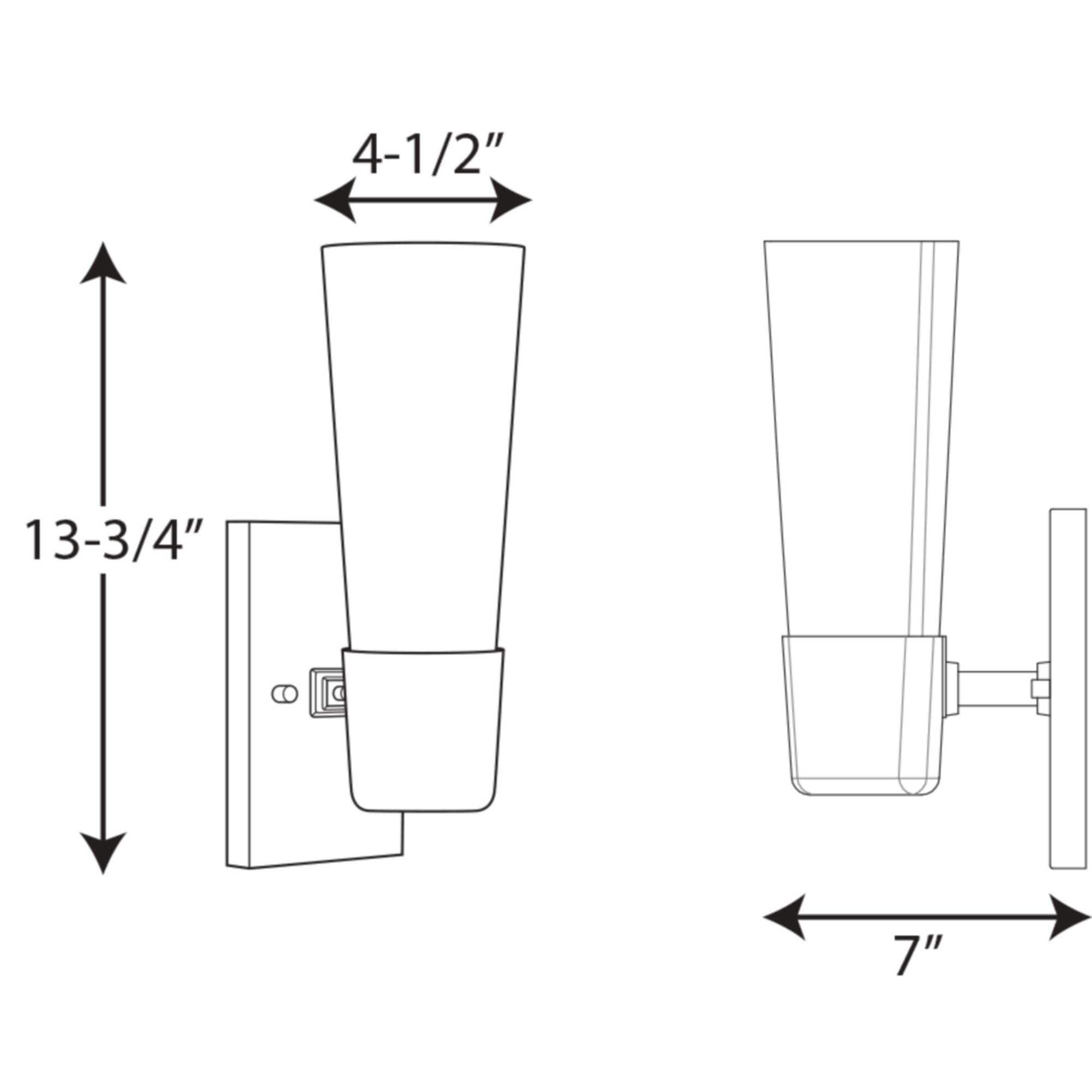 Progress Lighting P300061 Zura 1 Light 4-1/2" Wide Bathroom Sconce - Nickel