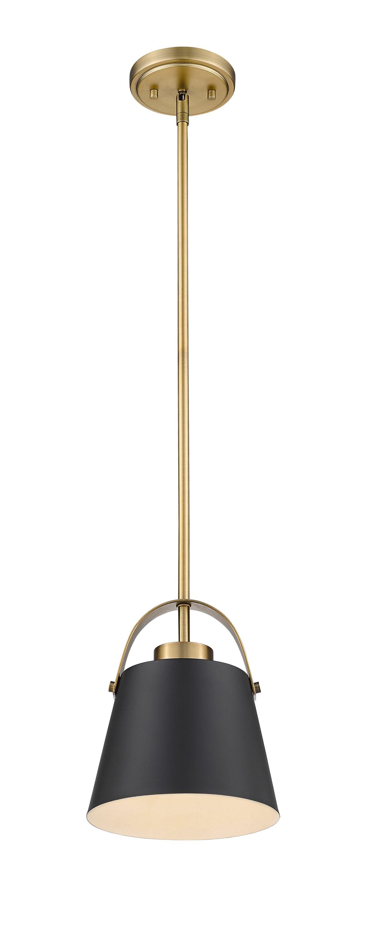 Z-Lite Z-Studio 1 - Light Pendant in  Matte Black/Heritage Brass