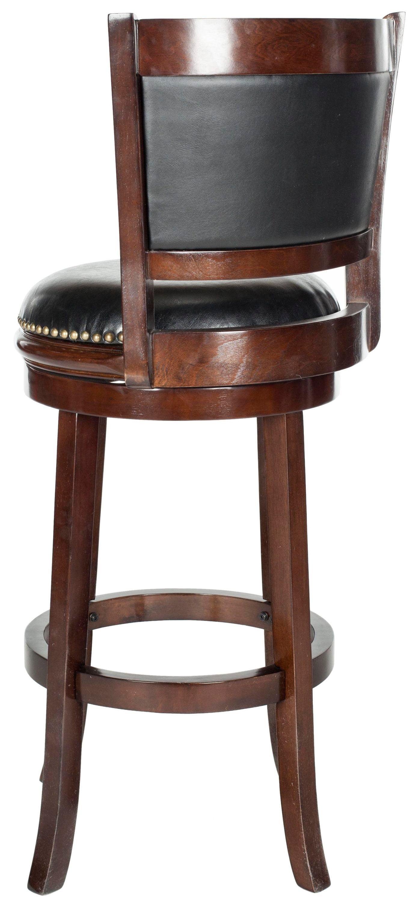 Brockway Swivel Bar Stool - Cappuccino/Black - Safavieh