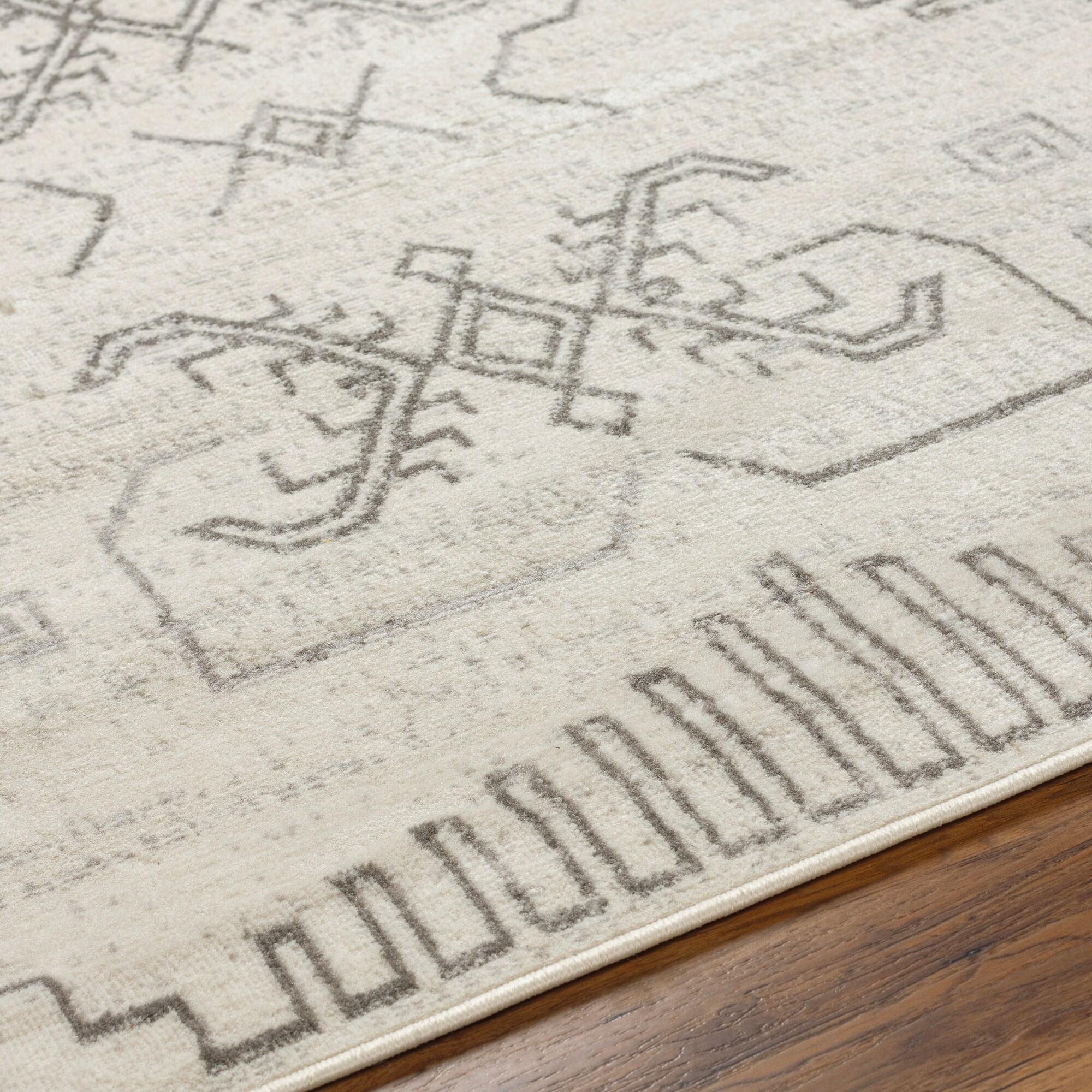 Livabliss Pisa Global Tribal Area Rug,7'10" x 10',Beige/Grey