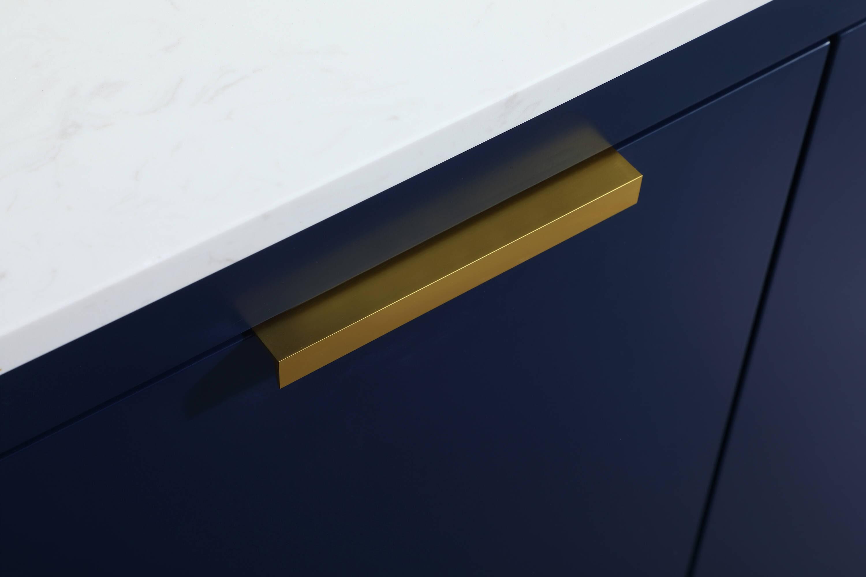 Elegant Decor Blake 60" Aluminum Alloy MDF Single Bathroom Vanity in Blue