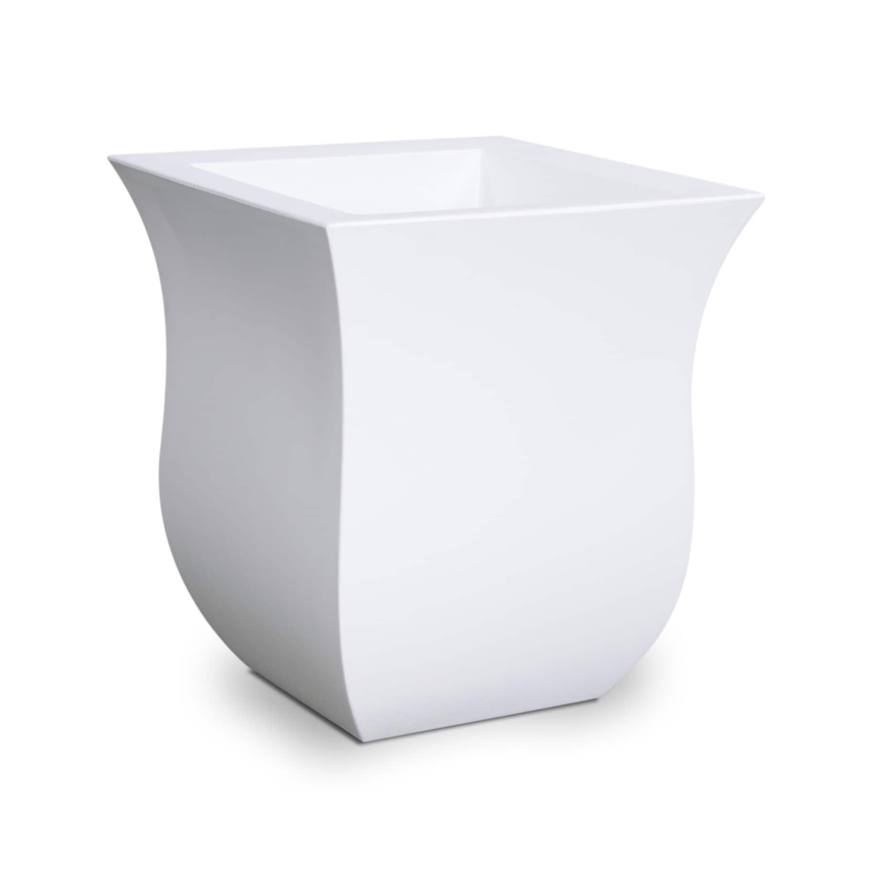 Mayne Valencia 16" x 16" x 18" Square Polyethylene Planter - White
