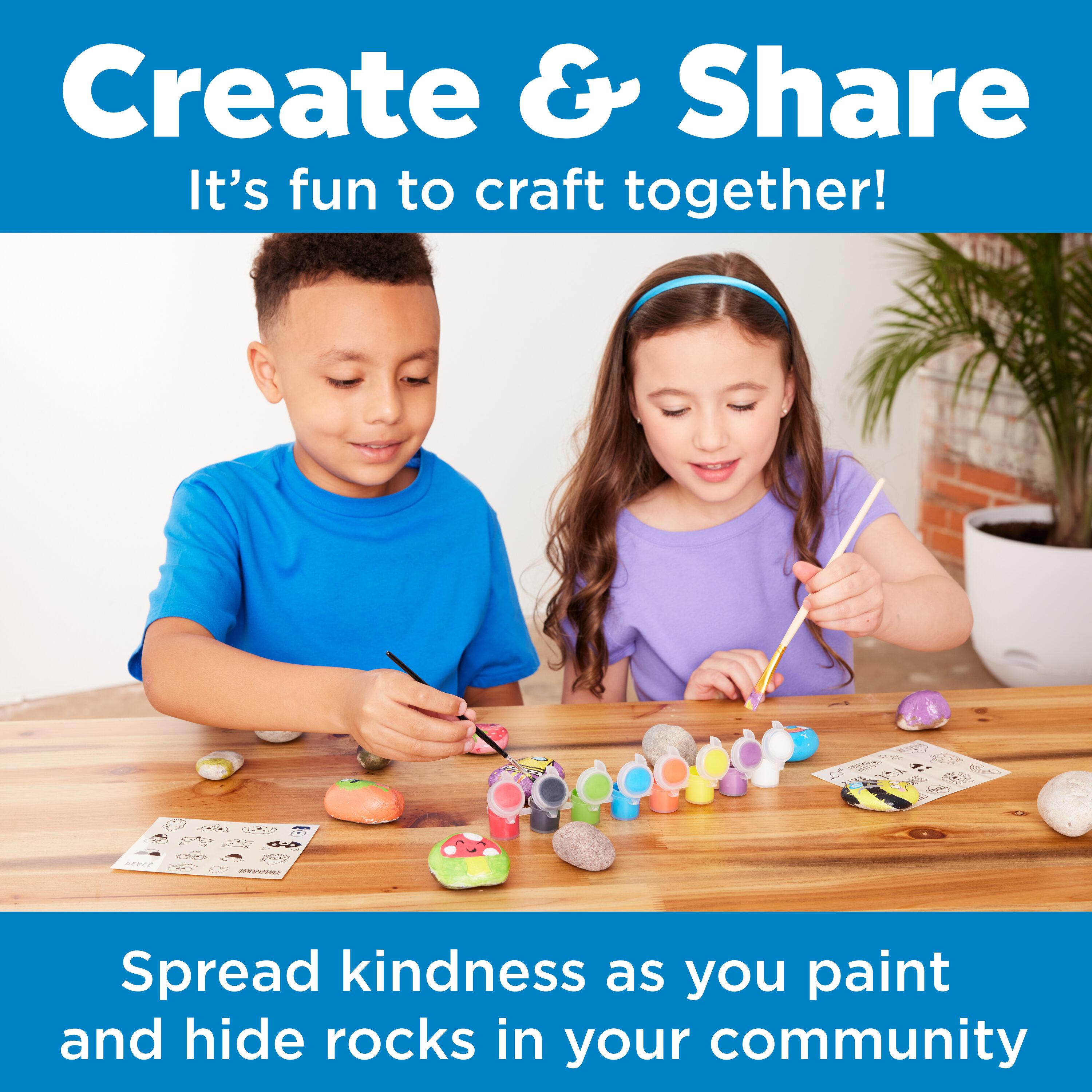 Hide & Seek Rock Painting Kit - Creativity for Kids: Paints, Stickers, Rocks, Brush, Craft Activity for Ages 6+