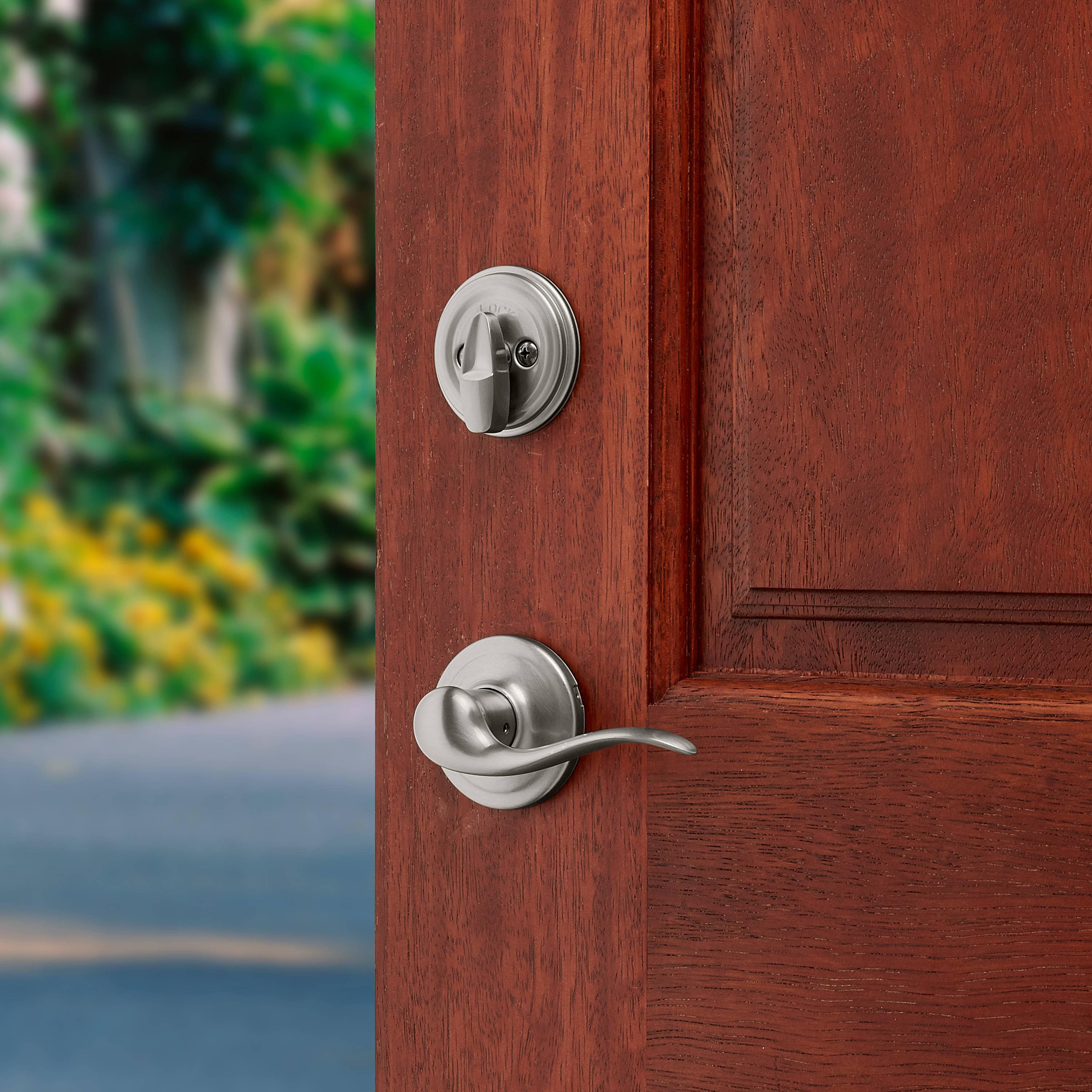 Handleset with Deadbolt and Door and Rosette