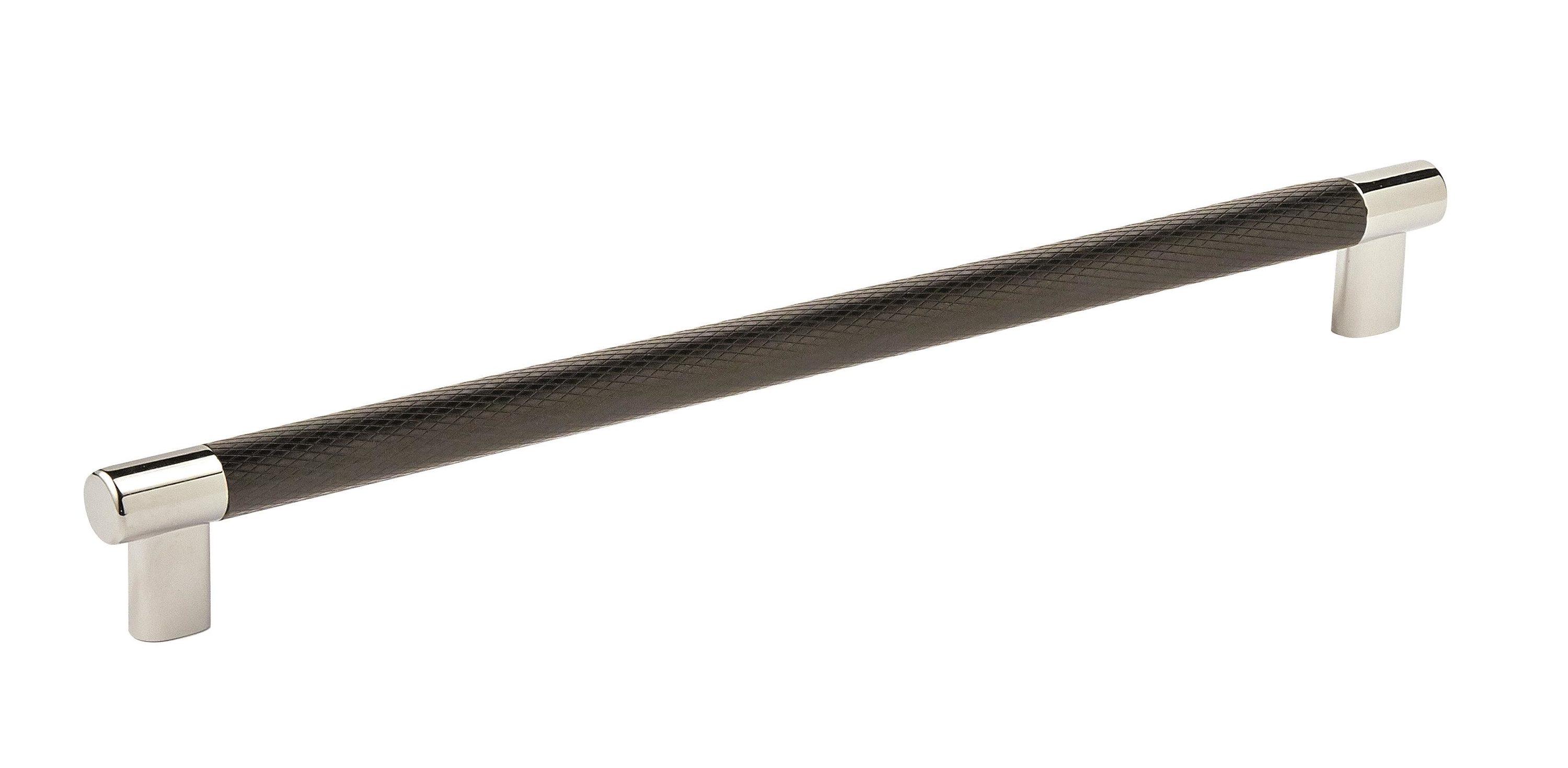 Amerock Esquire 12-5/8 inch (320mm) Center-to-Center Polished Nickel/Black Bronze Cabinet Pull