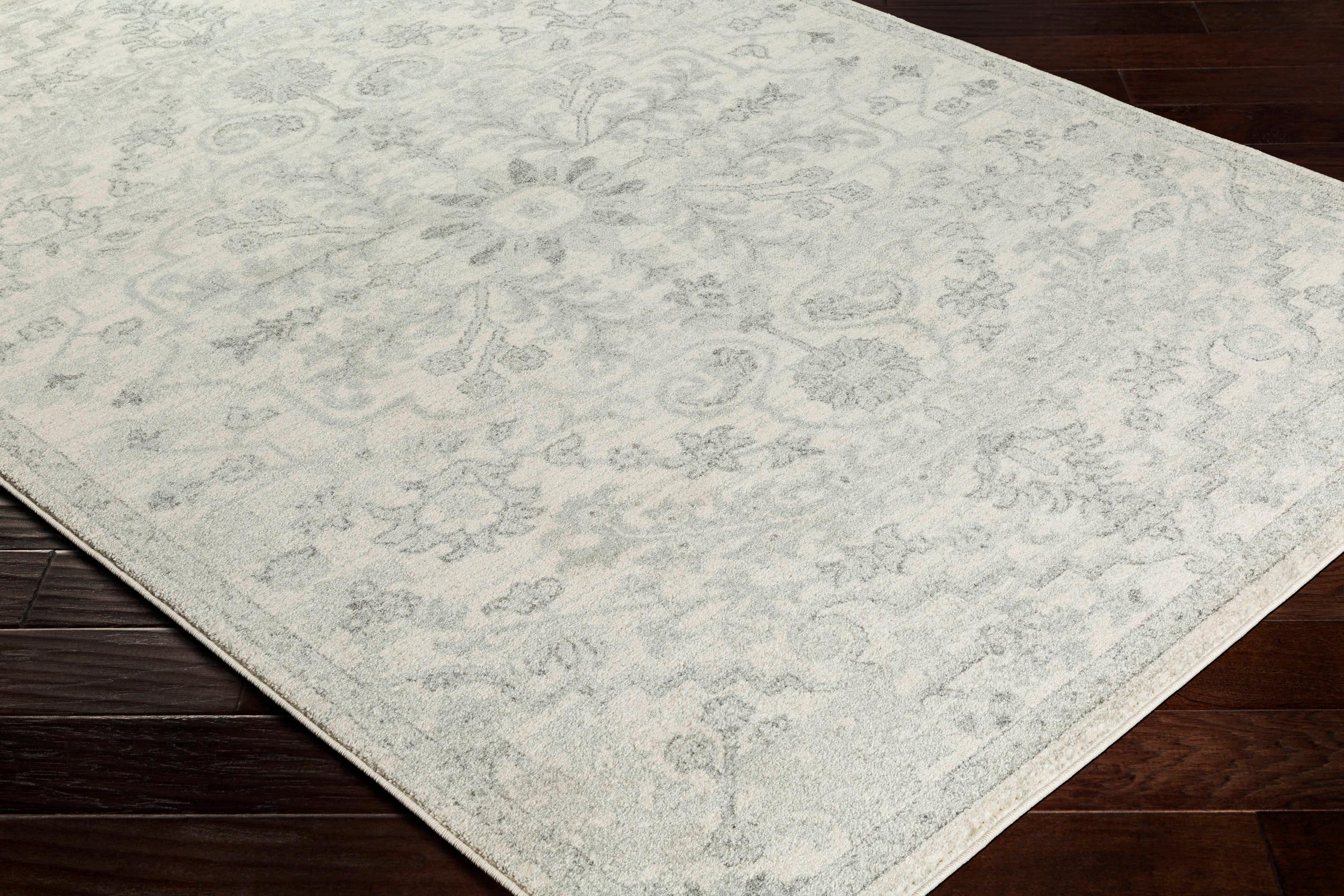 Livabliss 7'10"x10'3" Abby Traditional Rugs Cream/Light Gray: Stain & Fade-Resistant, Medium Pile, Indoor Use