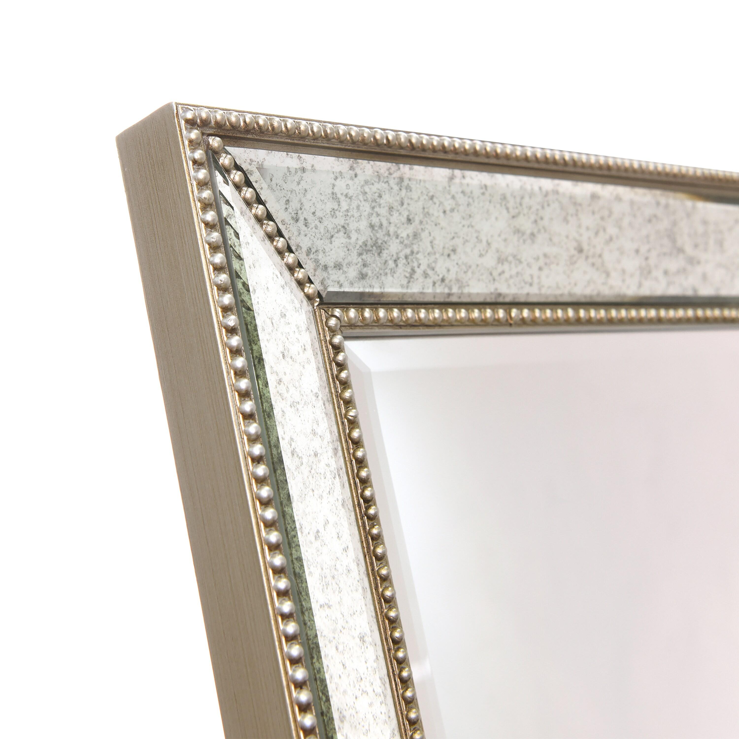 Empire Art Direct Champagne Bead Beveled Rectangular Wall Mirror - Clear 18 in. x 2.16 in. x 64 in.
