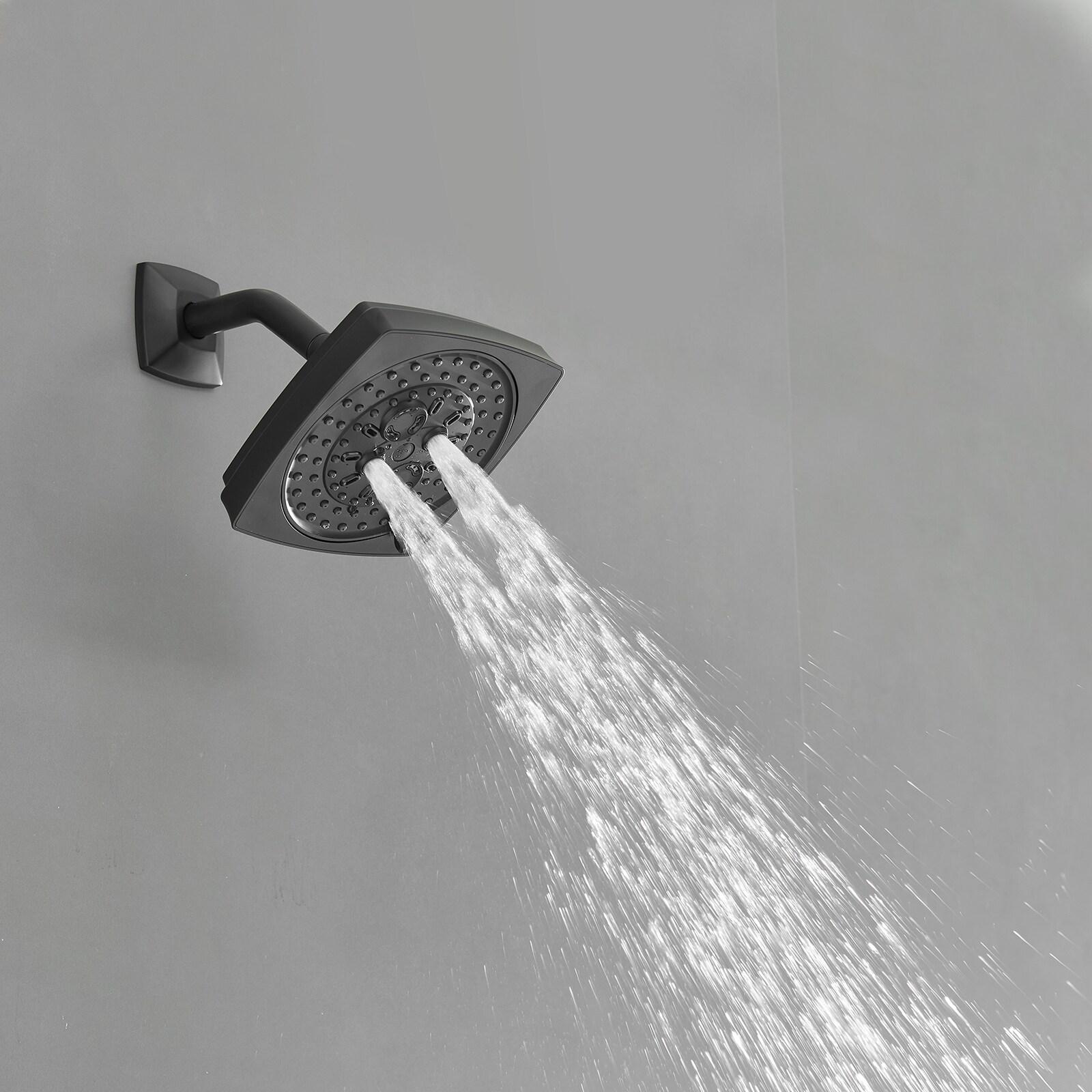 Single Handle 2-Spray Rainfall Square Shower Faucet Set 1.8 GPM with Tub Spout Combo High pressure