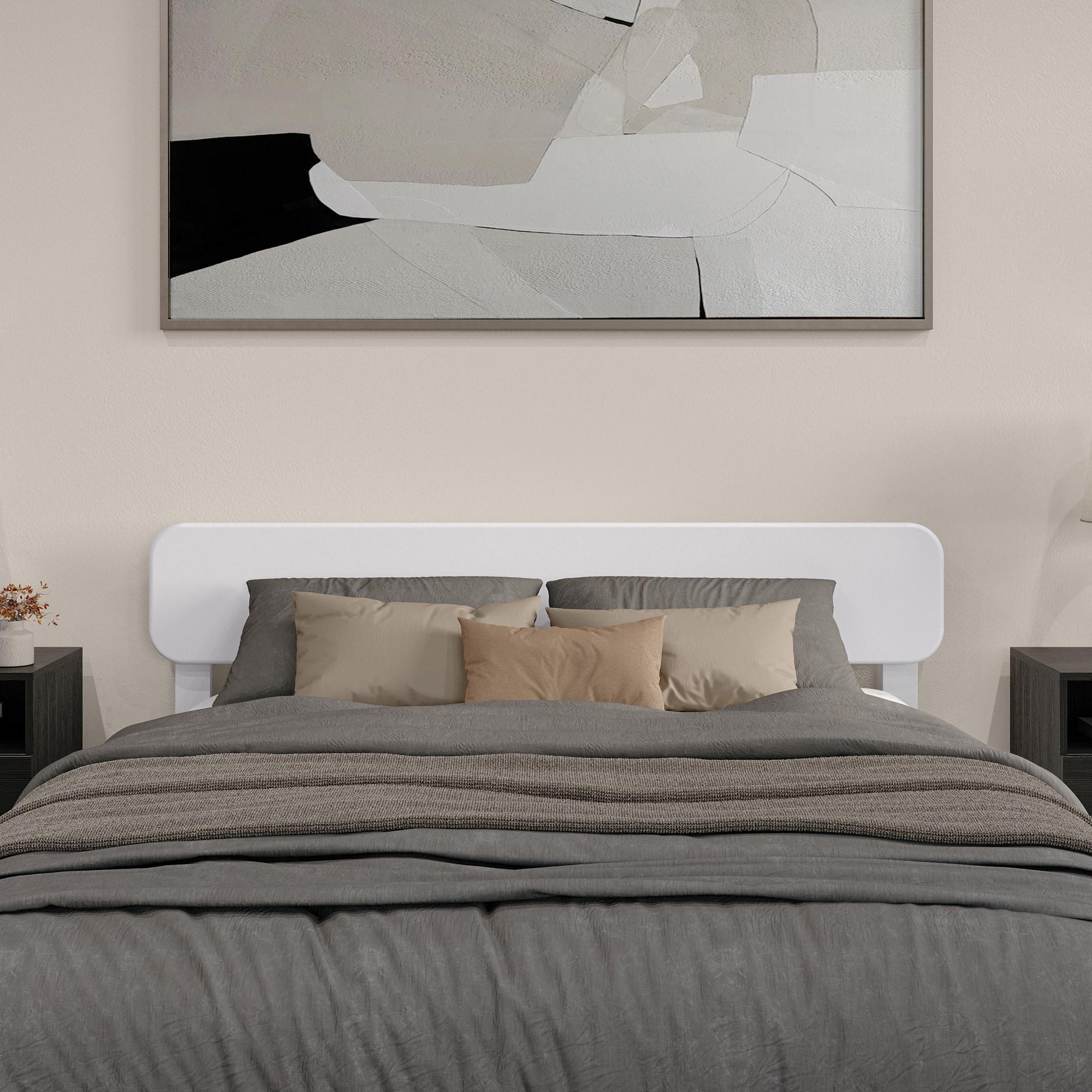 AFI Florence Queen Solid Wood Low Profile Platform Bed, White