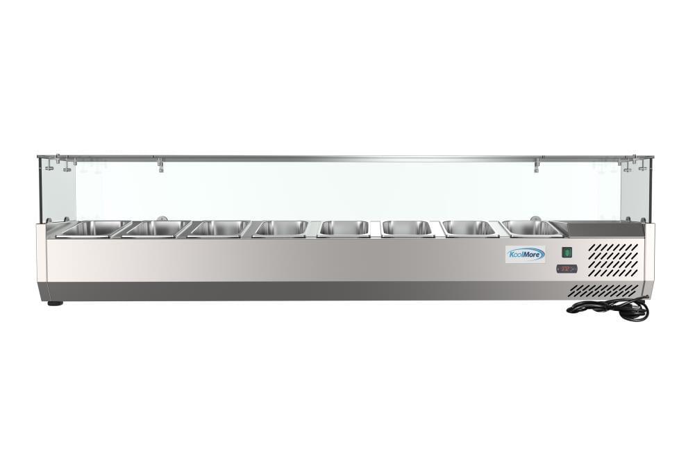 KoolMore 71 in. Eight Pan Refrigerated Countertop Condiment Prep Station