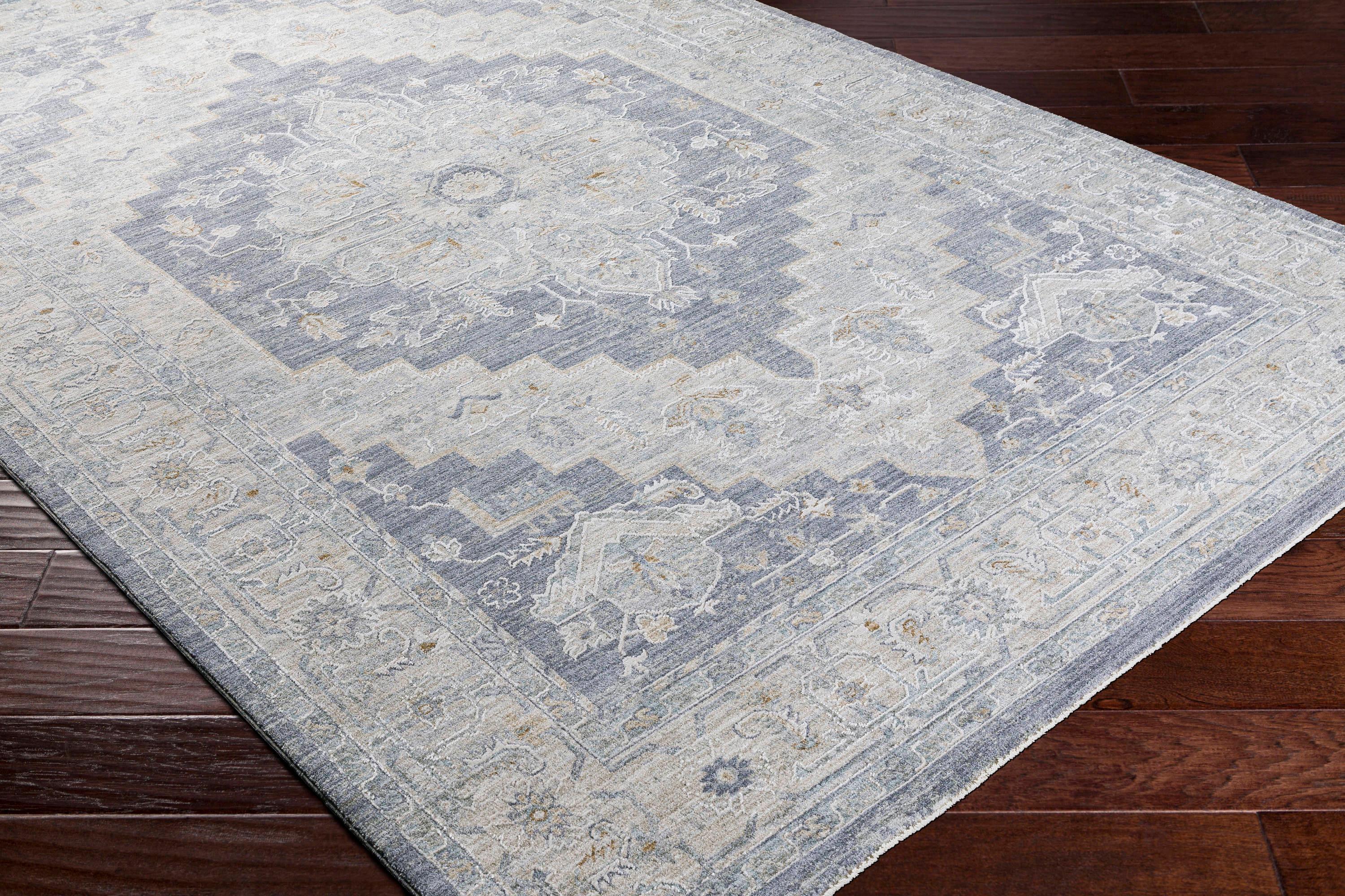 Avant Garde Gray Synthetic 6'7" x 9'6" Easy Care Area Rug