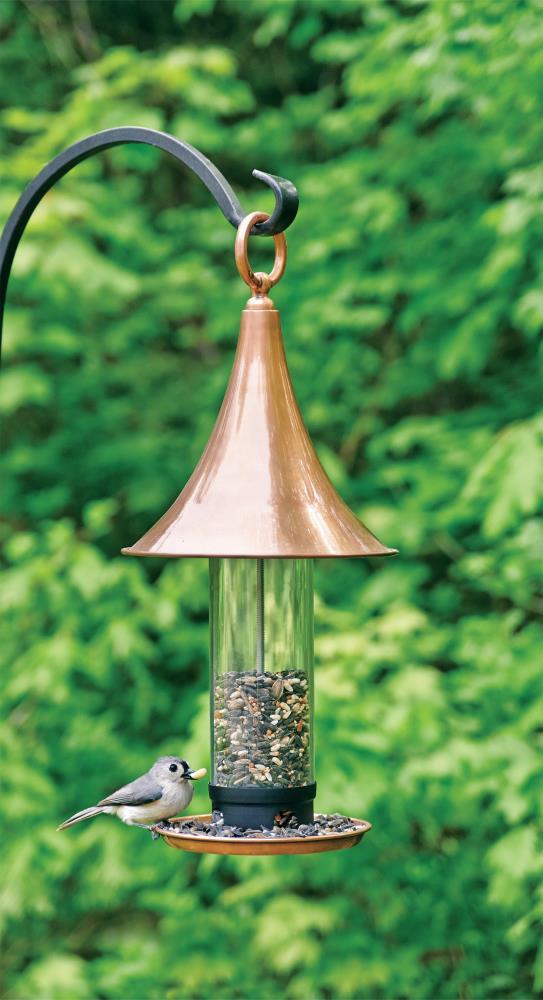 Castle-Inspired Polished Copper and Plexiglass Bird Feeder