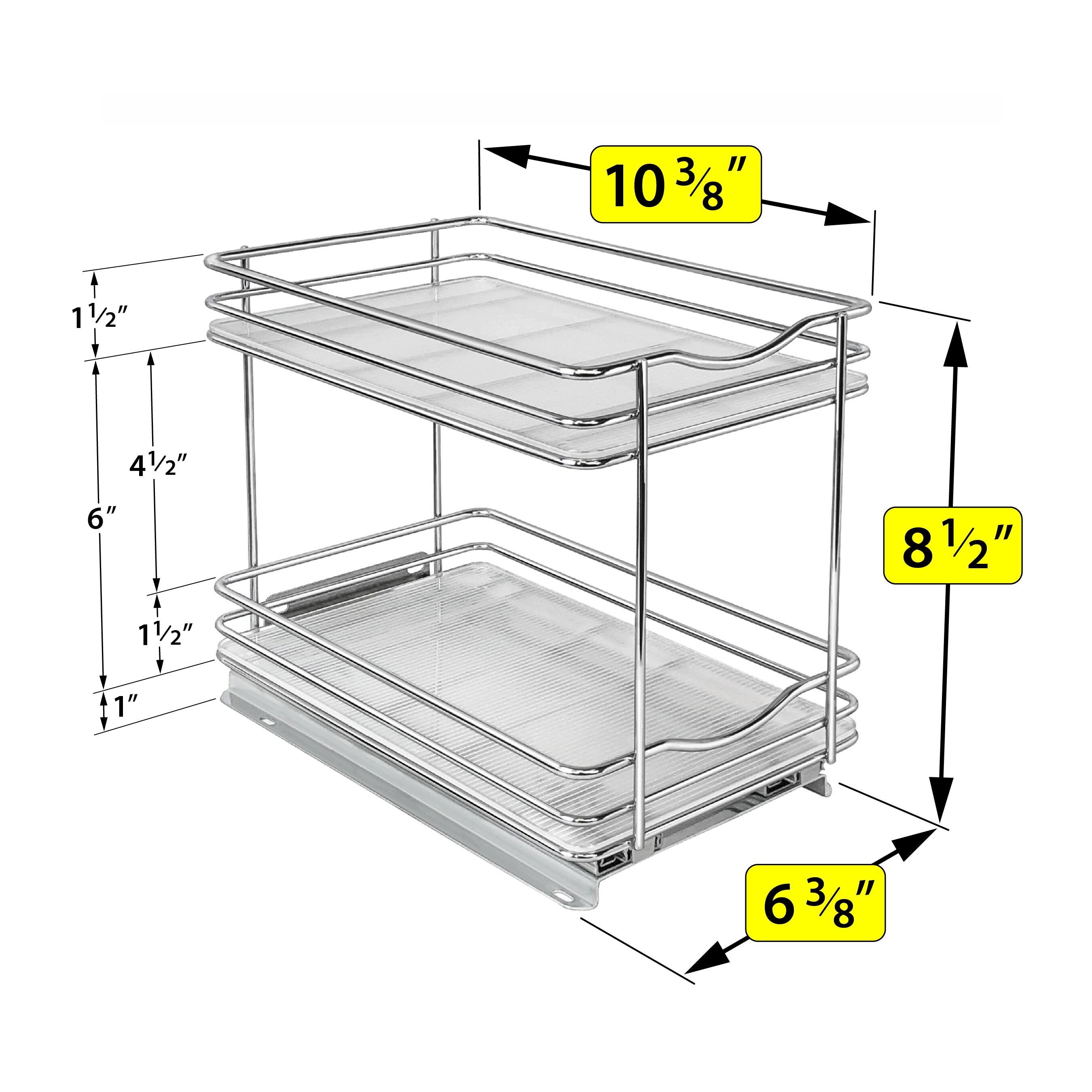 LYNK PROFESSIONAL® Pull Out Spice Rack Organizer for Cabinet - 2 Tier, Chrome