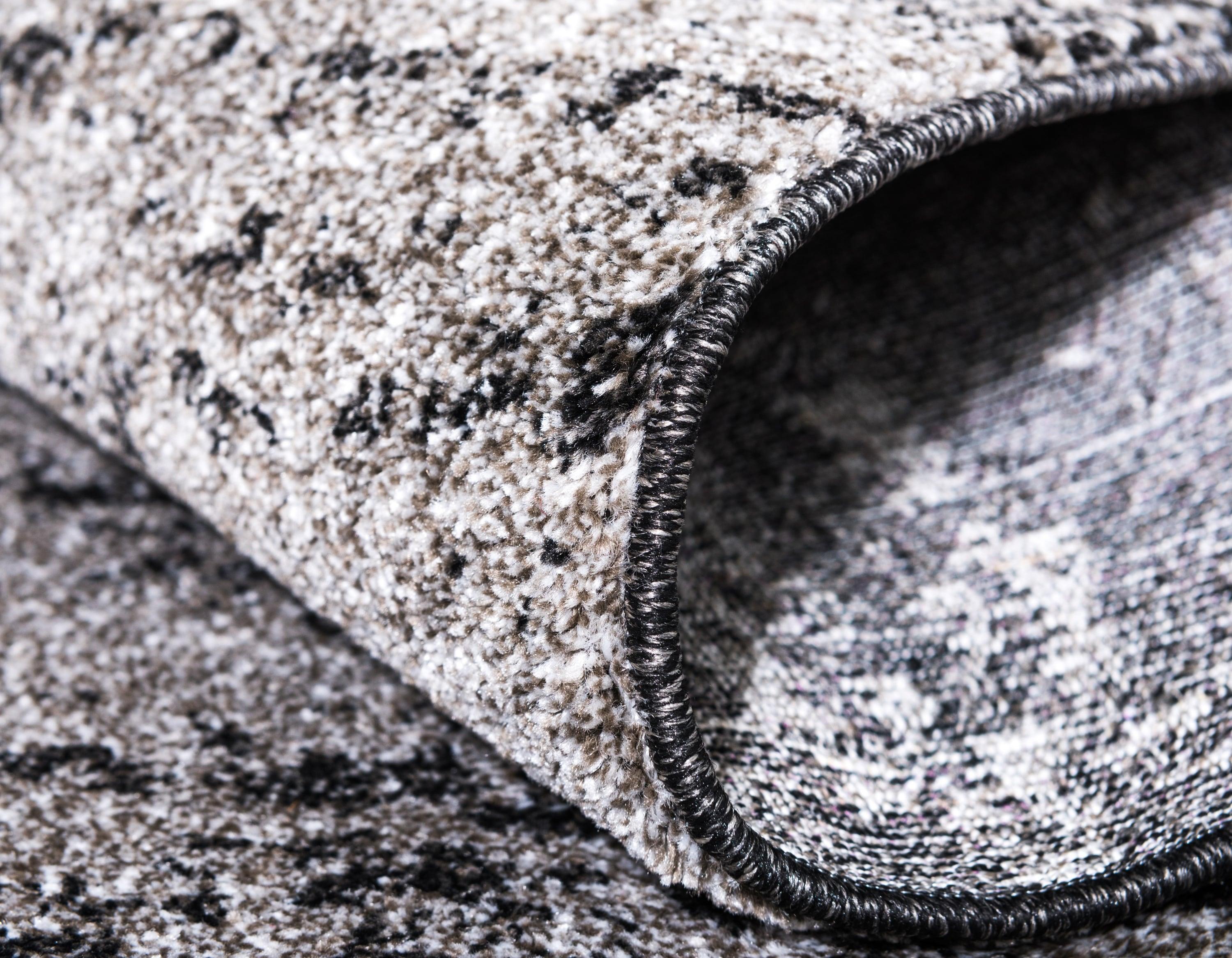 Unique Loom Del Mar Collection Area Rug - Lucille (7' 10" x 11' Rectangle Dark Gray/Ivory)