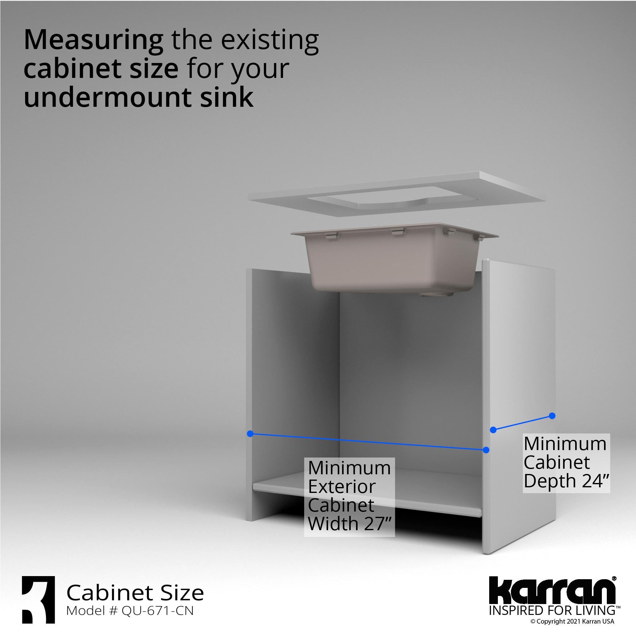 Karran Undermount Quartz Composite 24'' X 20-3/4'' Single Bowl Kitchen Sink