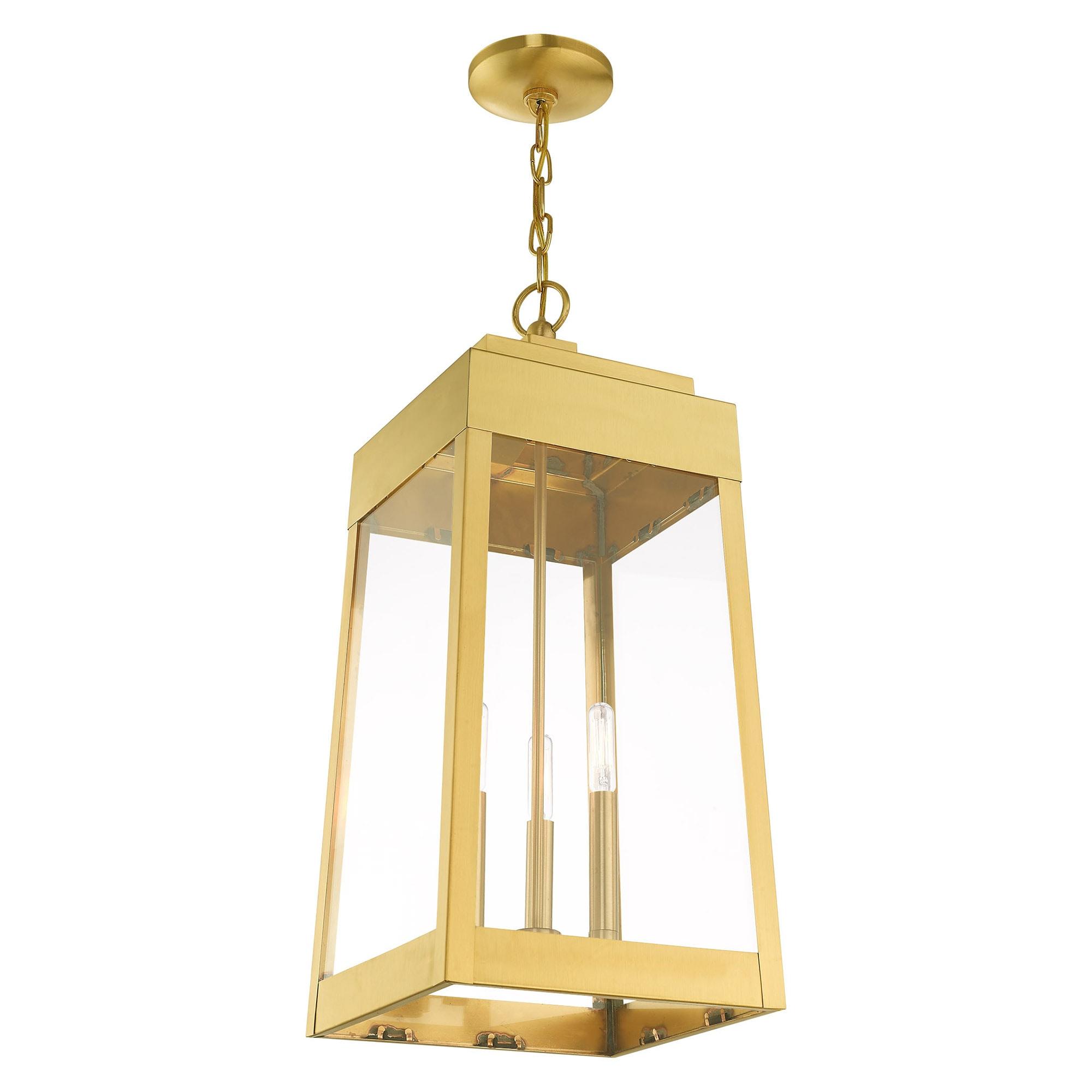 Livex Lighting - Oslo - 3 Light Outdoor Pendant Lantern in Mid Century Modern