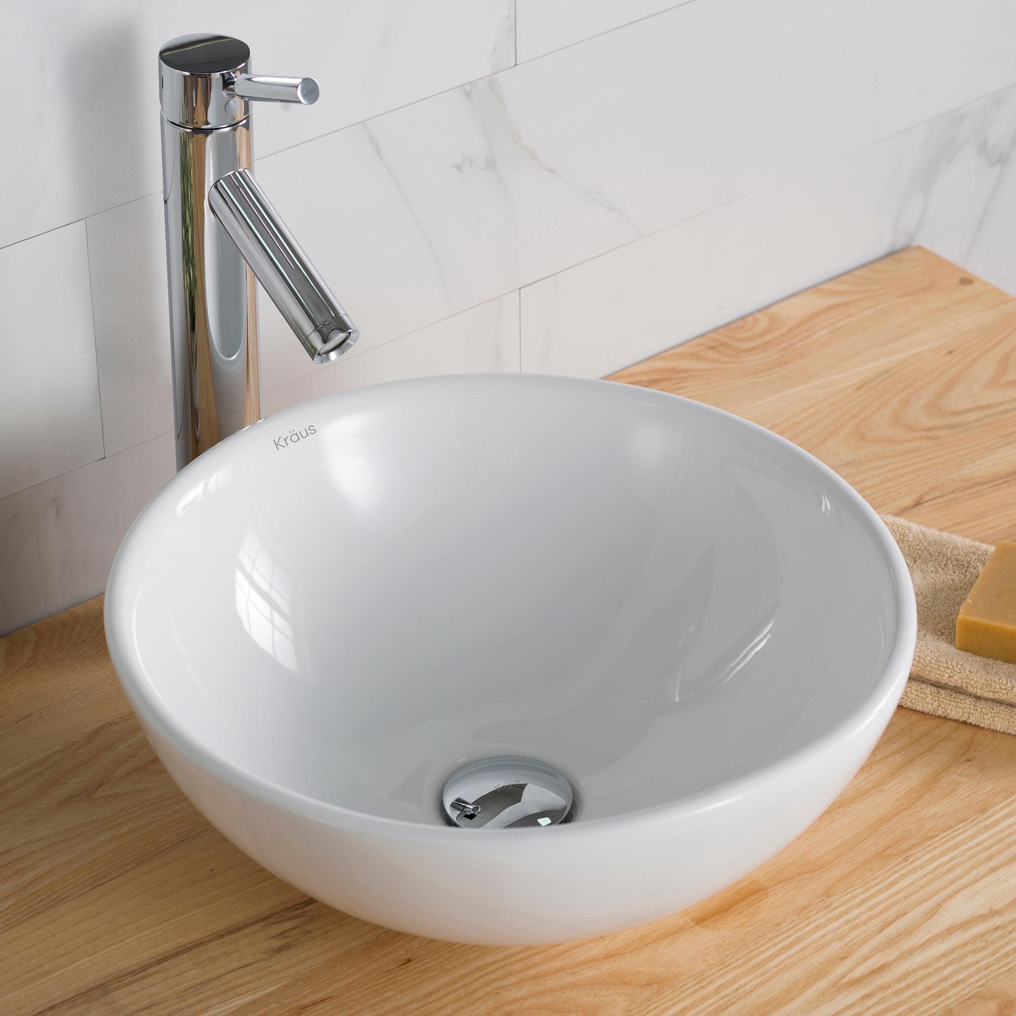 Thin ceramics Circular Vessel Bathroom Sink