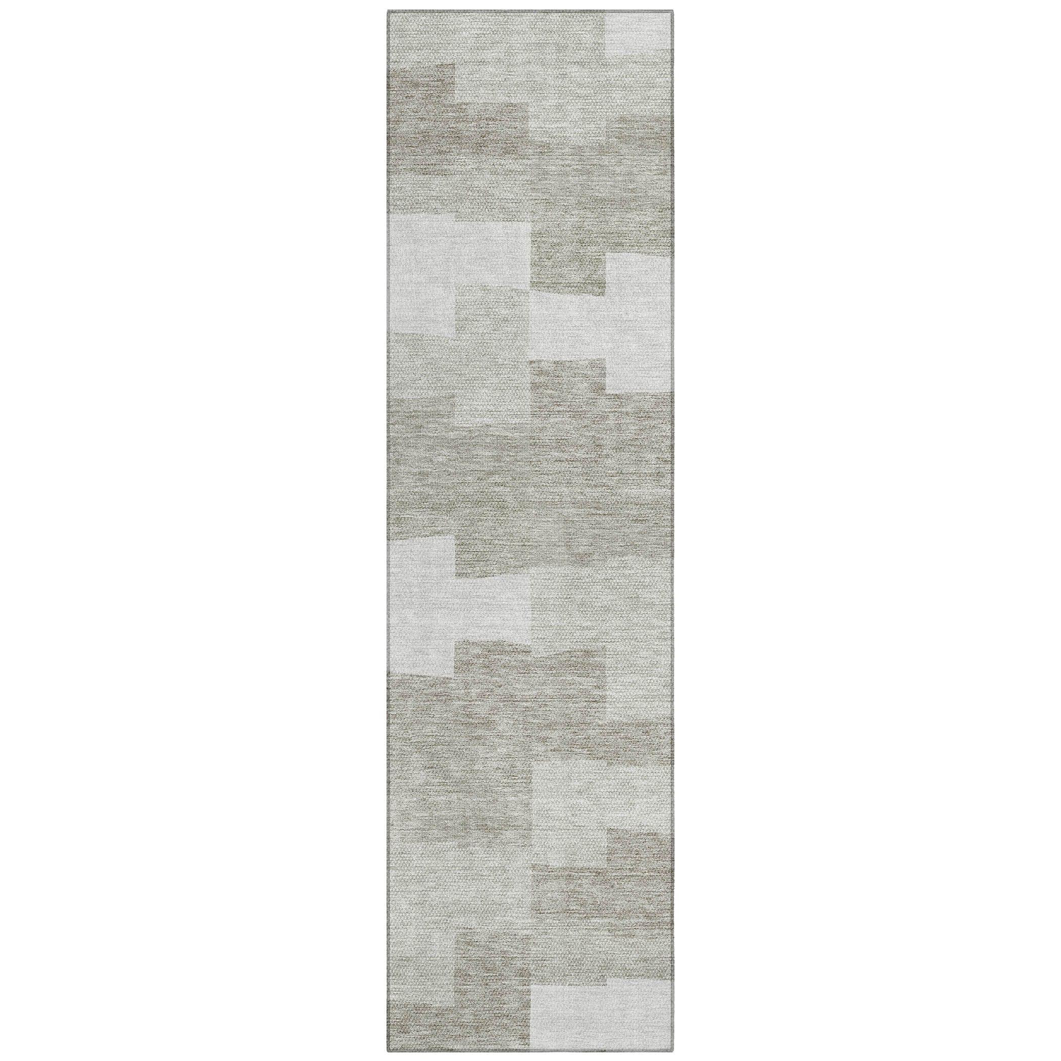 Taupe Synthetic Flat Woven Reversible Runner Rug 2'3" x 7'6"