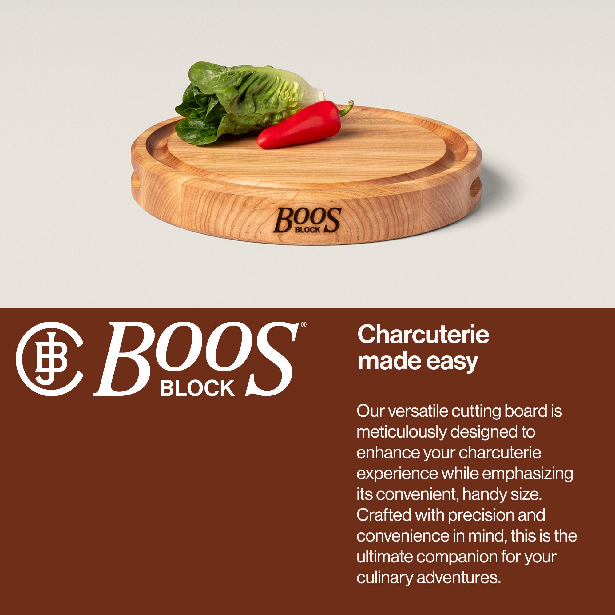 John Boos Chef's Collection Round Maple Cutting Board with Groove