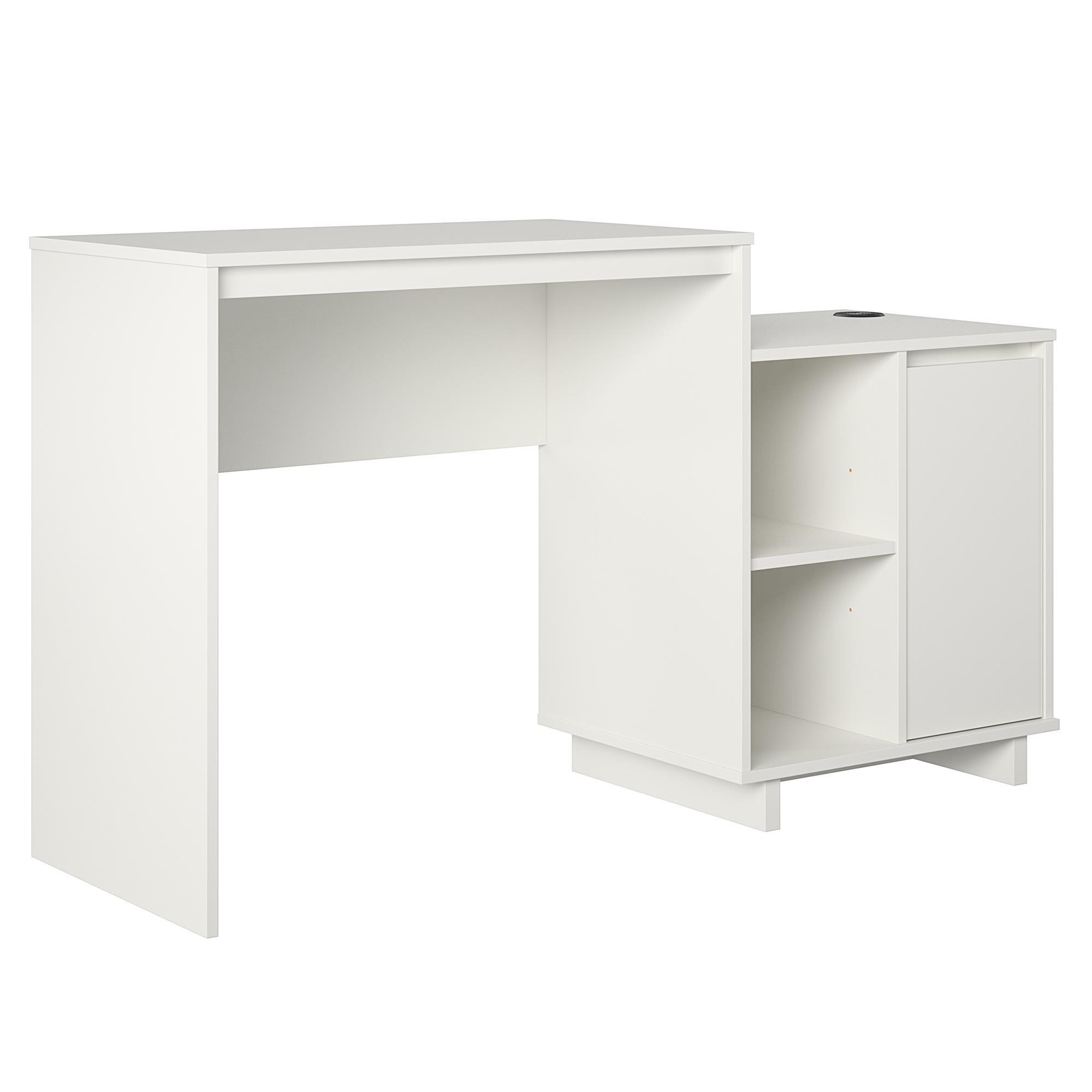 Ravelston White Wood Computer Desk with Filing Cabinet
