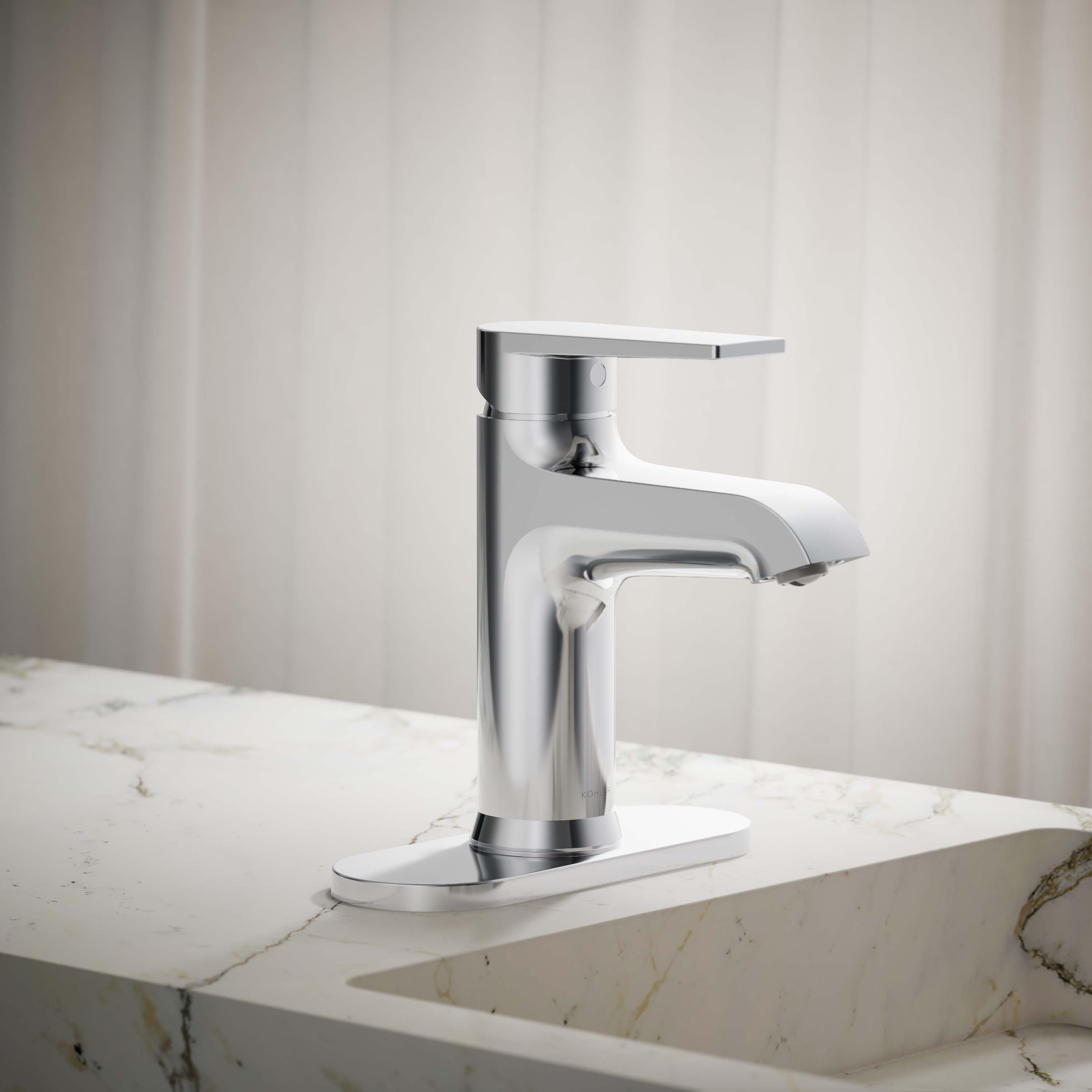 Hint Single-Handle Bathroom Sink Faucet with Escutcheon and Pop-Up Drain, 1.2 GPM