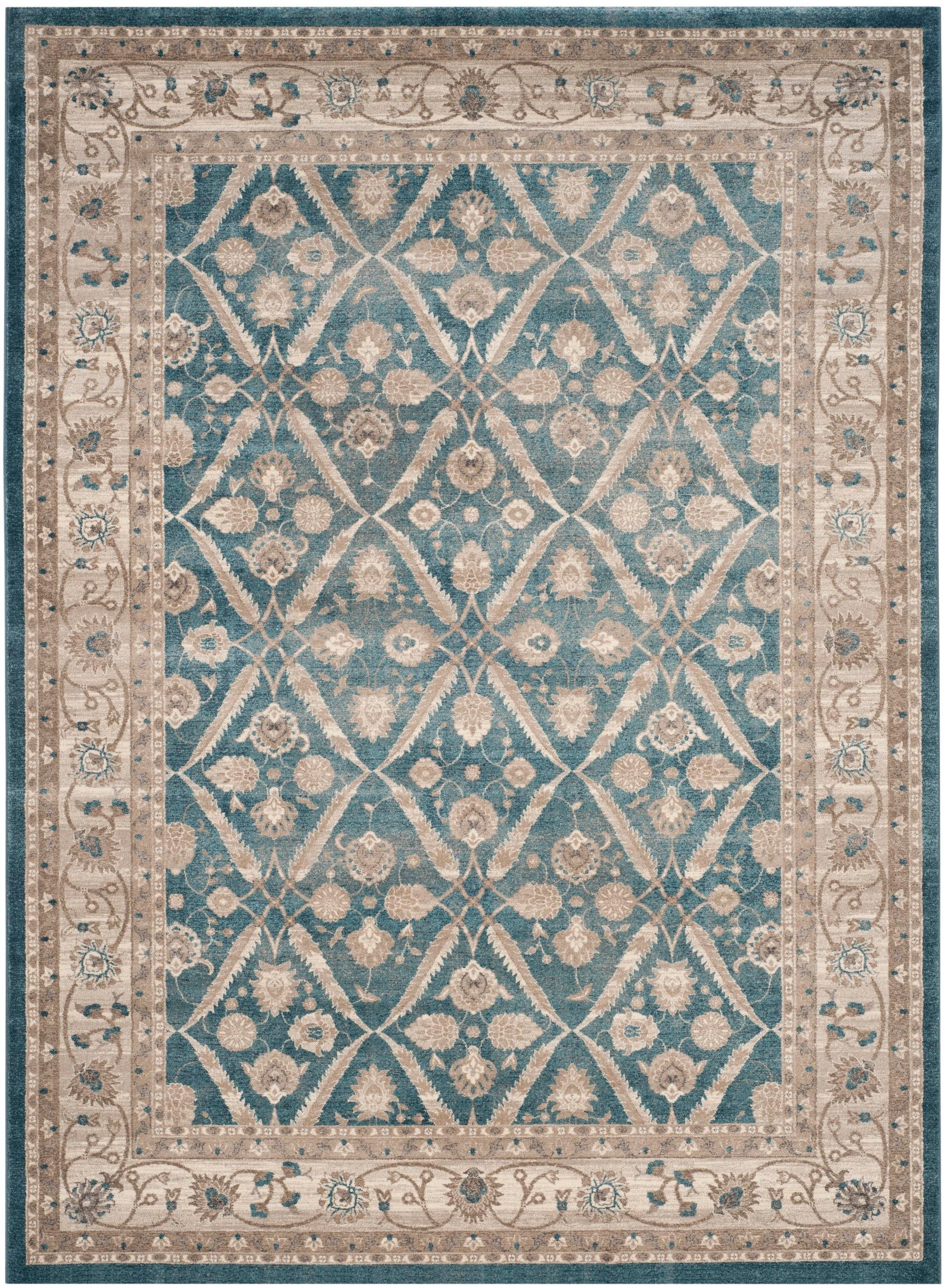 Sofia SOF378 Power Loomed Indoor Area Rug - Blue/Beige - 8'x11' - Safavieh