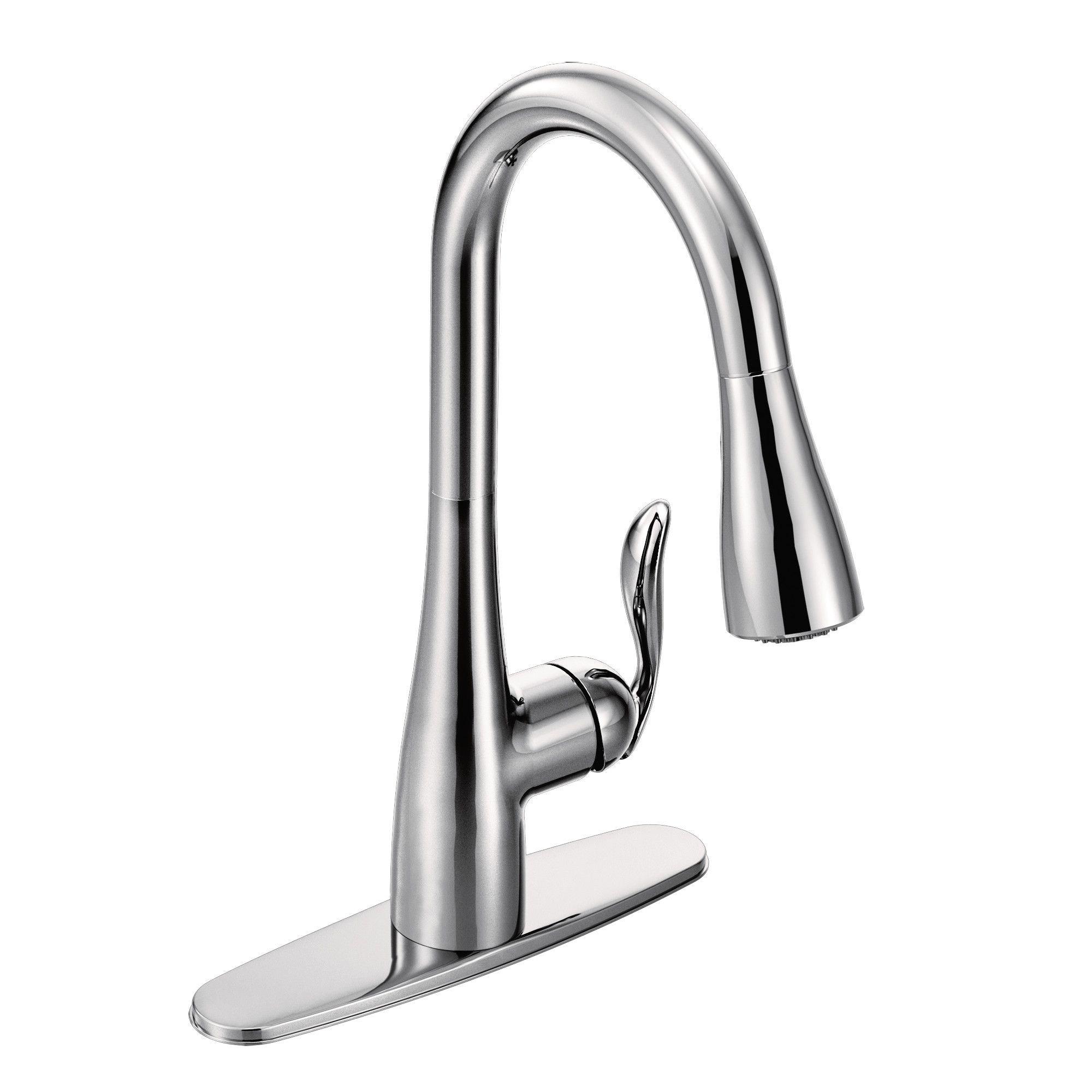 Moen Arbor One Handle Pulldown Kitchen Faucet Featuring Power Boost and Reflex